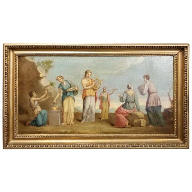 Peinture de nymphes musicales du début du XIXe siècle