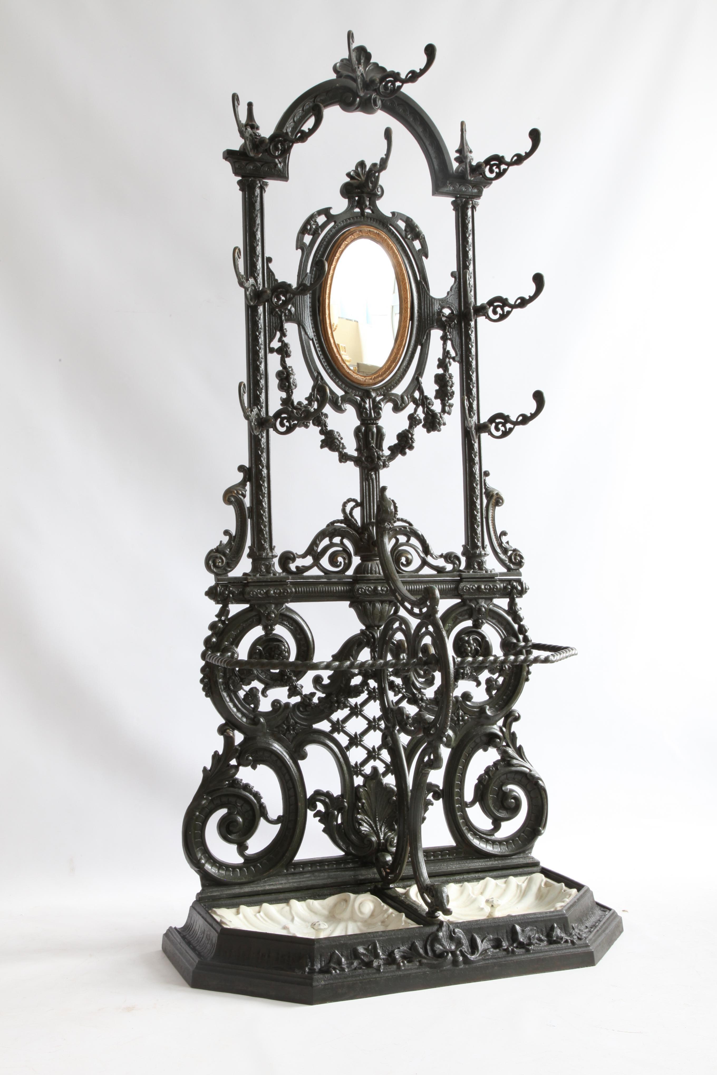 19th Century Nap III Cast Iron Coat and Hat Stand by Frères Corneau For Sale 2