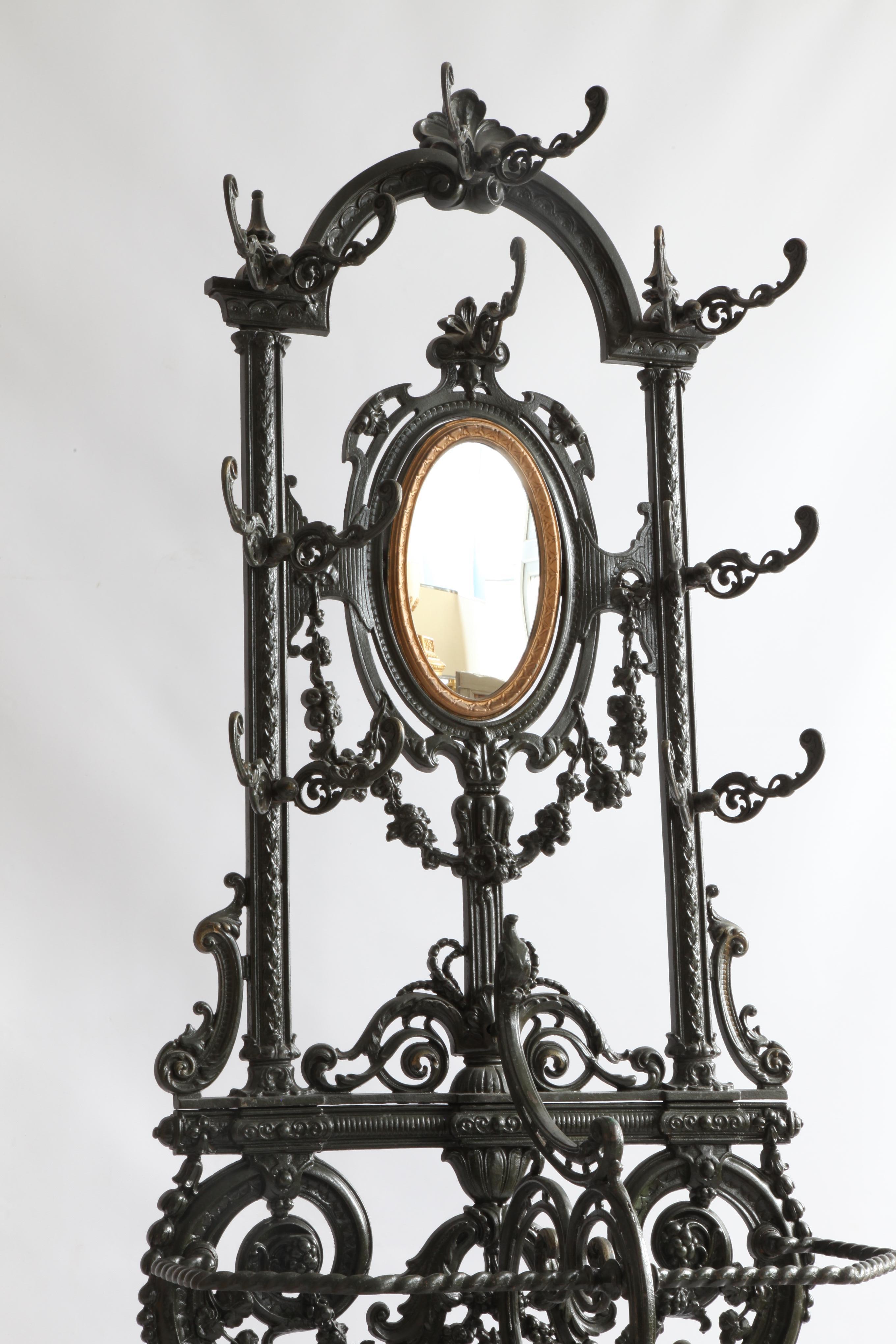 19th Century Nap III Cast Iron Coat and Hat Stand by Frères Corneau 3