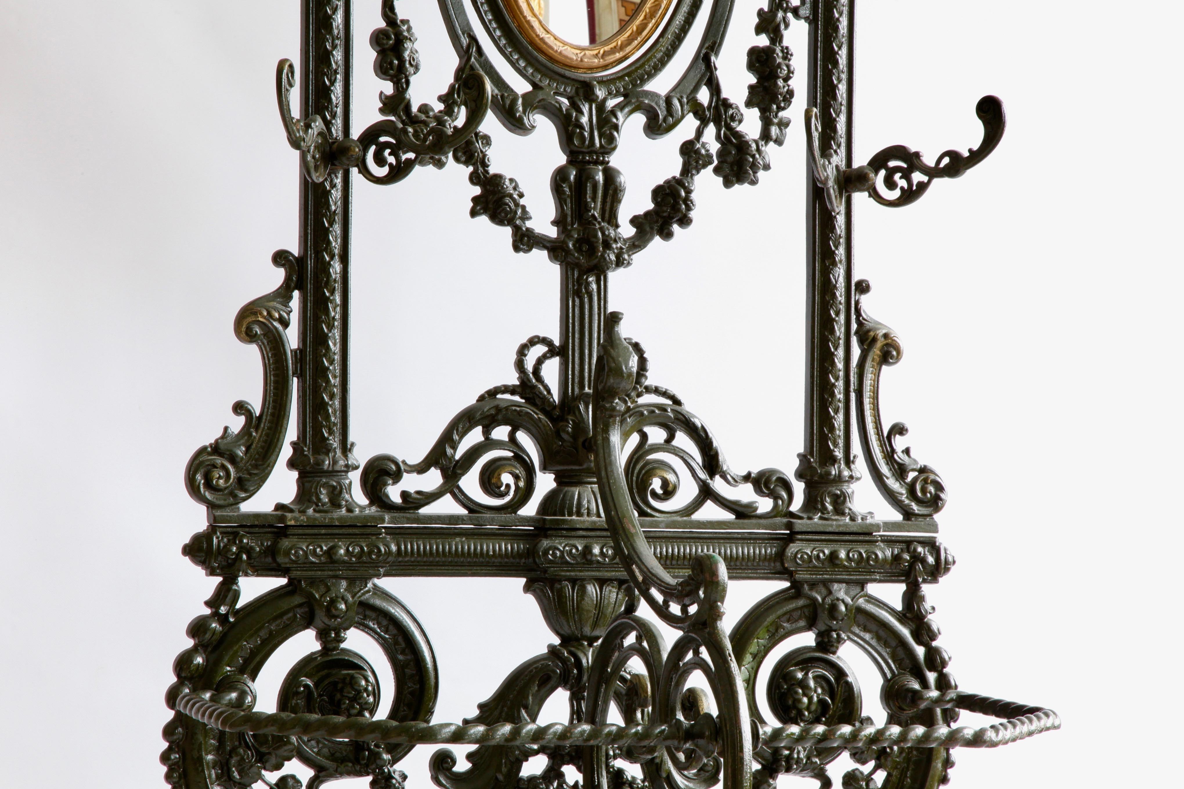 19th Century Nap III Cast Iron Coat and Hat Stand by Frères Corneau 4