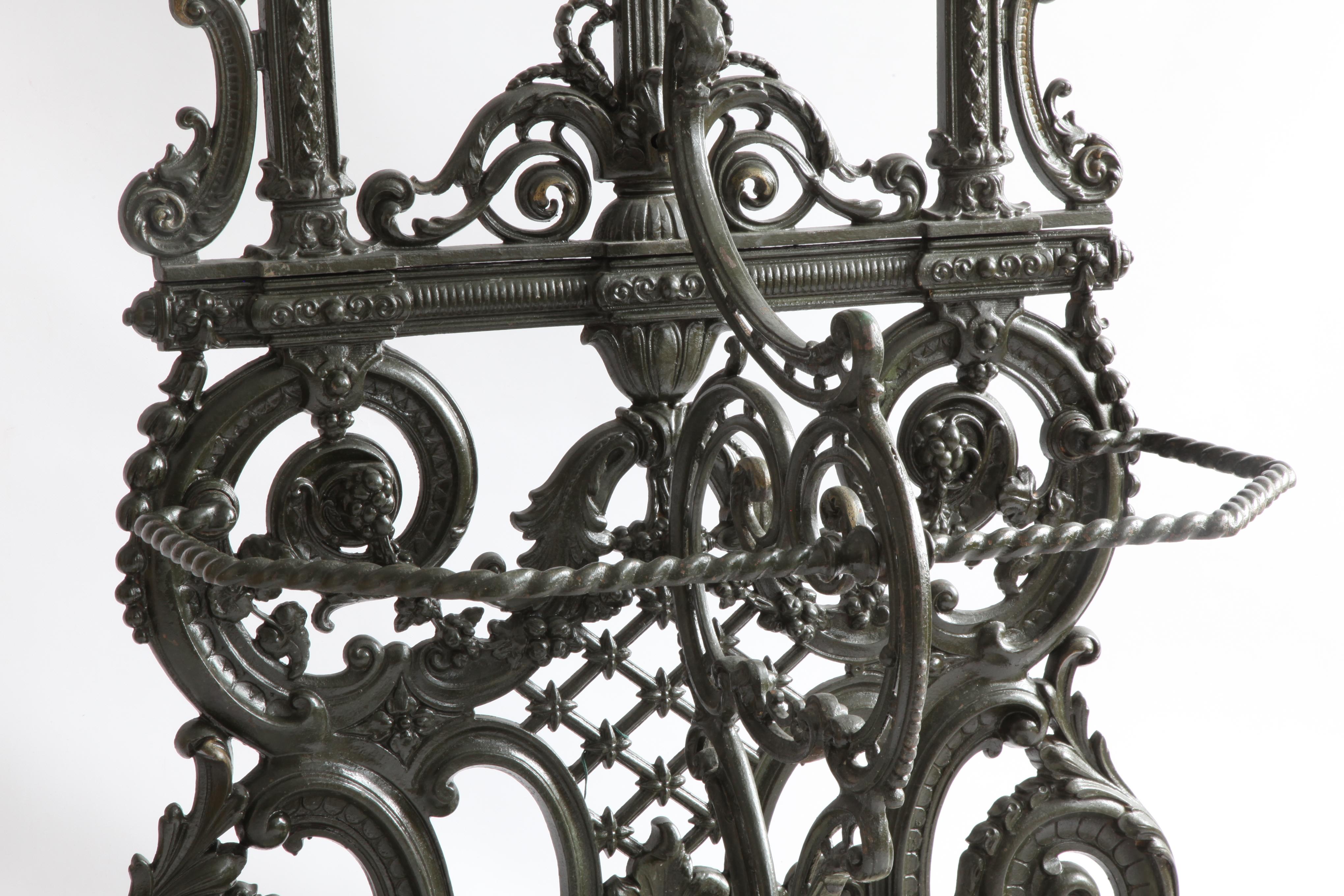 19th Century Nap III Cast Iron Coat and Hat Stand by Frères Corneau 5