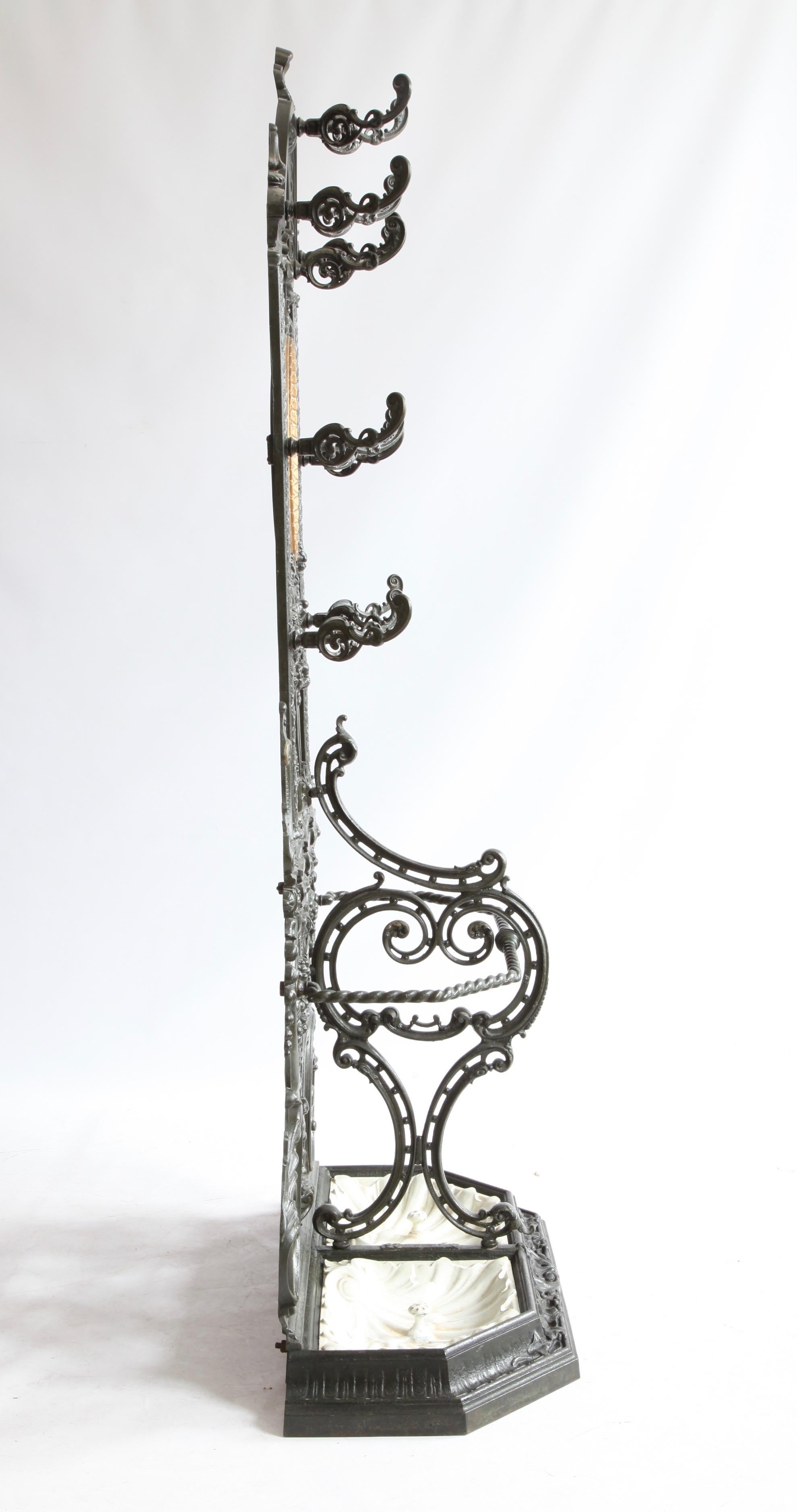 19th Century Nap III Cast Iron Coat and Hat Stand by Frères Corneau For Sale 9