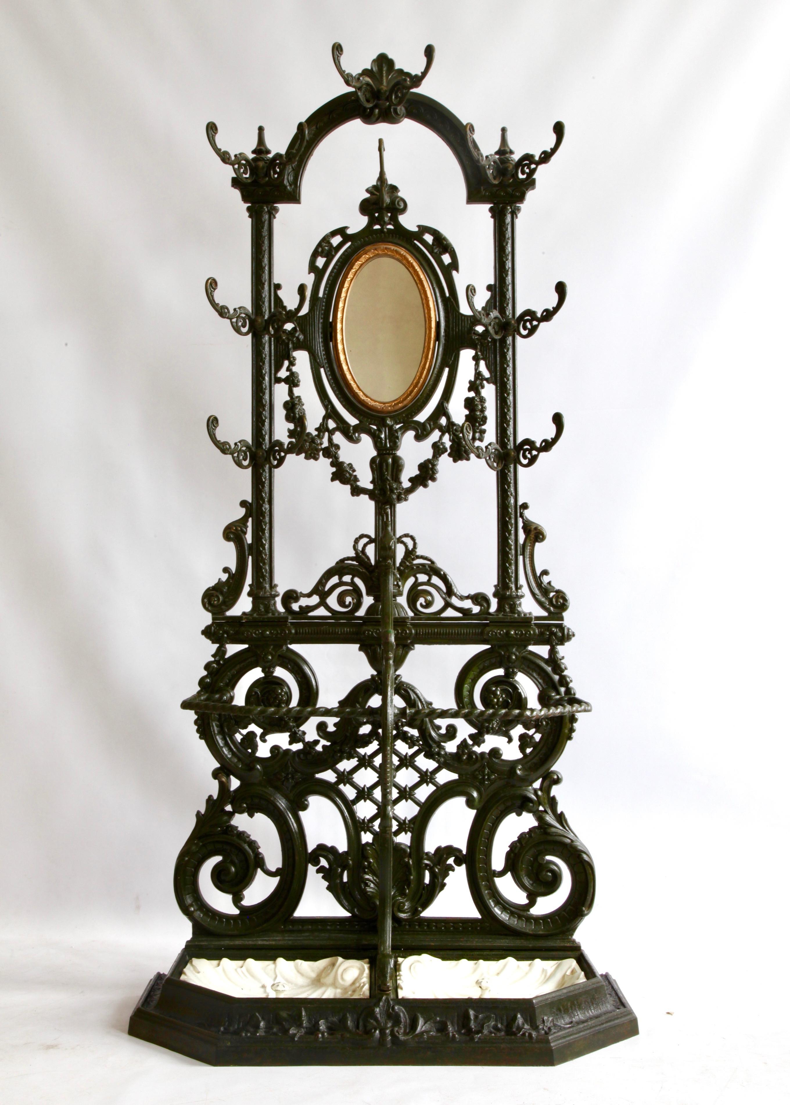 Napoleon III 19th Century Nap III Cast Iron Coat and Hat Stand by Frères Corneau For Sale