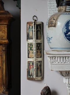 Early 19th Century Napoleonic Prisoner of War Painted Casket Lid Folk Art