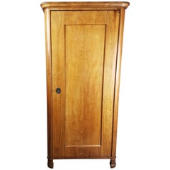 Early 19th Century Narrow Pale Walnut Biedermeier Cupboard
