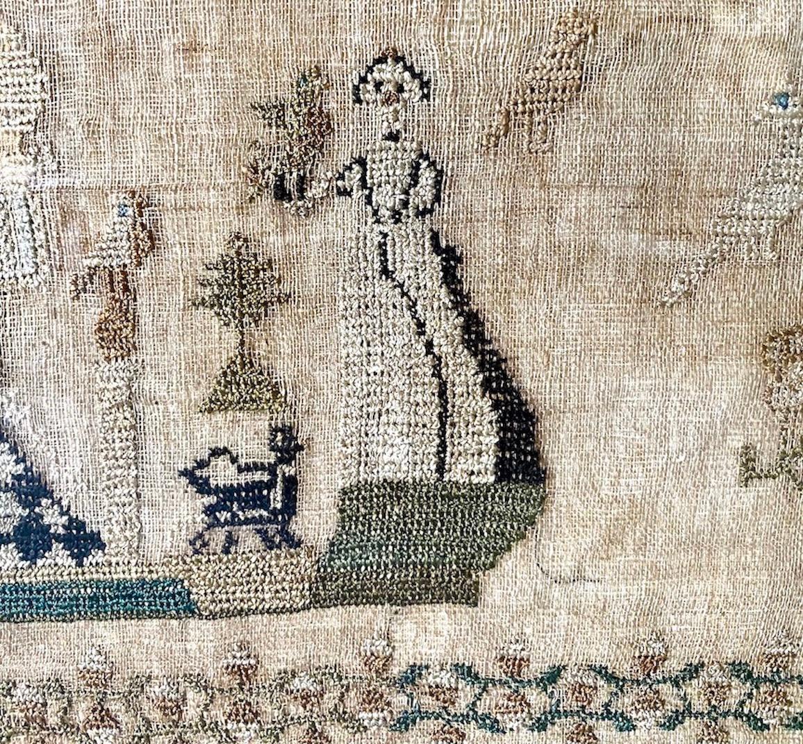 English Early 19th Century Needle Work Sampler by Ann Gould