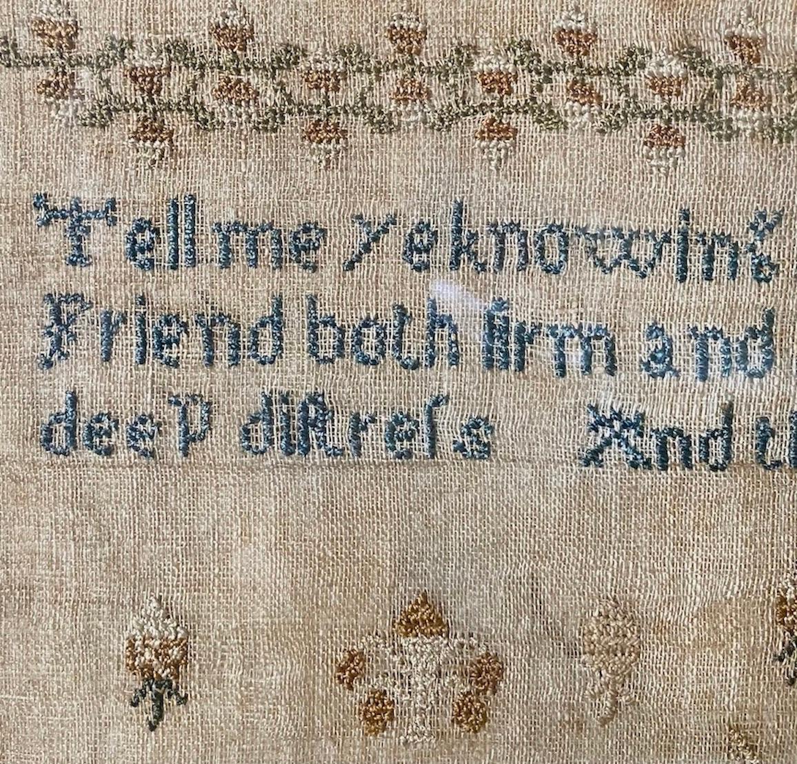 Hand-Crafted Early 19th Century Needle Work Sampler by Ann Gould