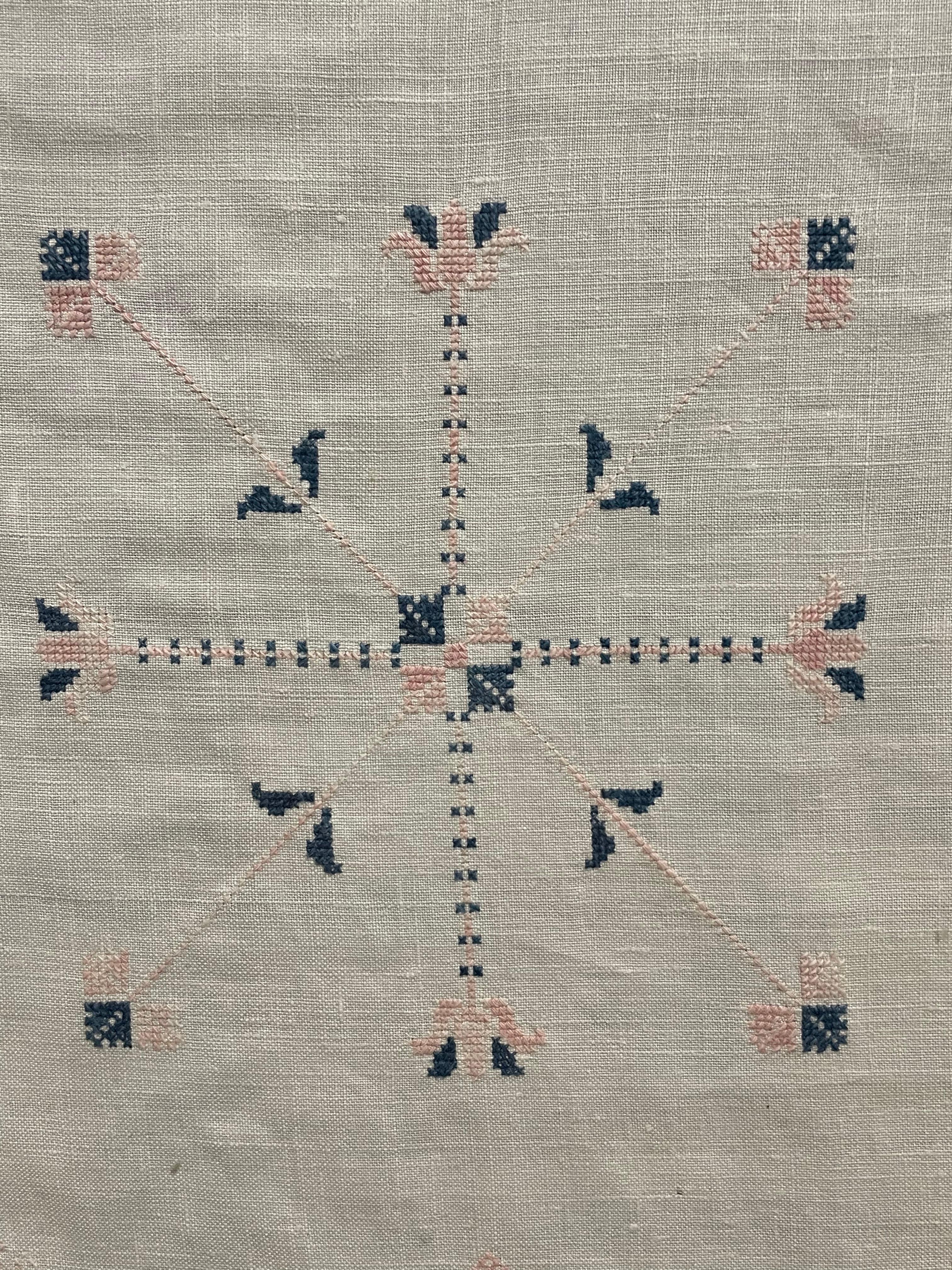 Serviette de bain à l'aiguille du début du 19e siècle datée de 1836 en vente 6