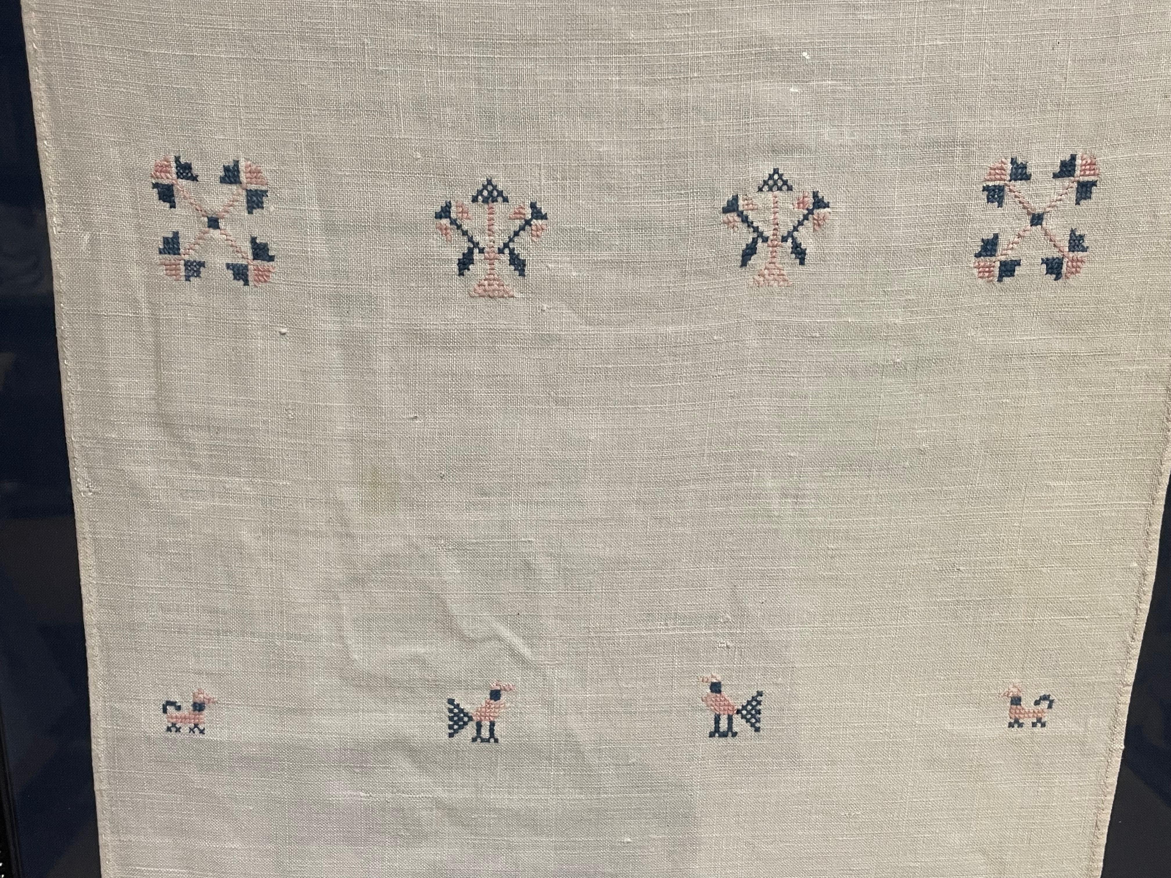 Nadelspitzearbeiten des frühen 19. Jahrhunderts „Show Towel“ datiert 1836 im Angebot 1
