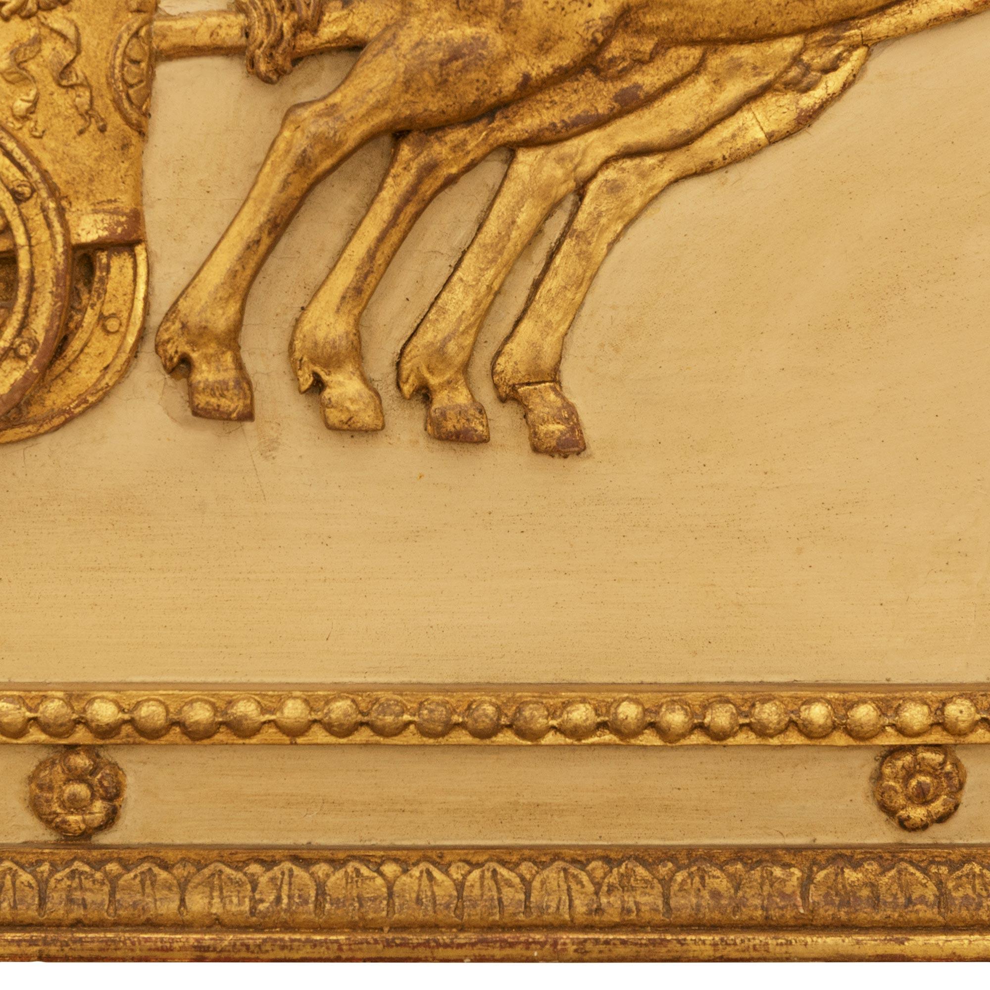 Bois Début du 19e siècle Plaque néo-classique en bois et bois doré patiné en vente