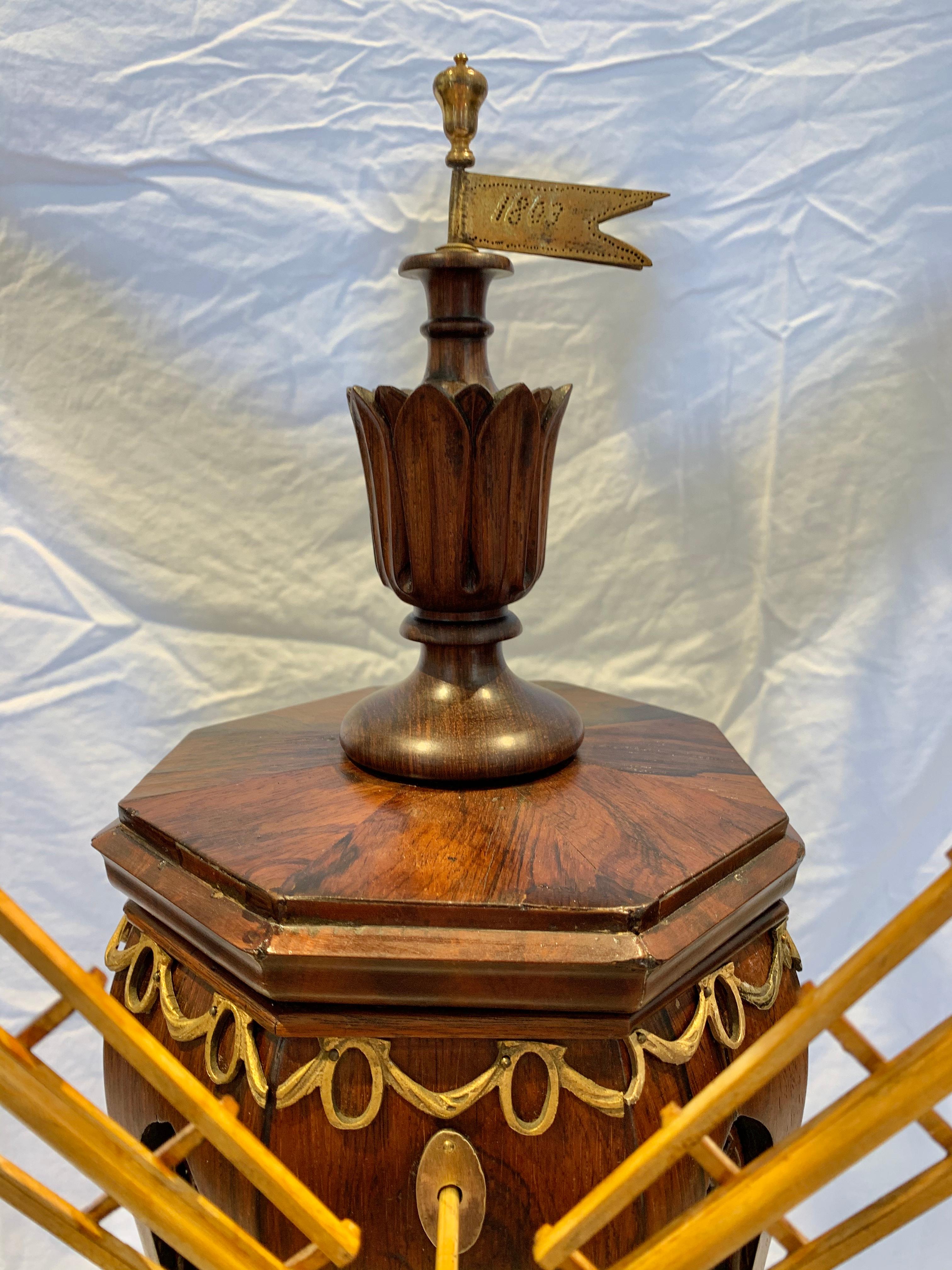Early 19th Century Neoclassical Automaton Windmill Sewing Box For Sale 5