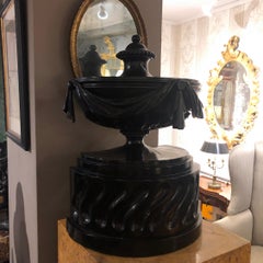 Early 19th Century Neoclassical Carved and Ebonized Wooden Urn
