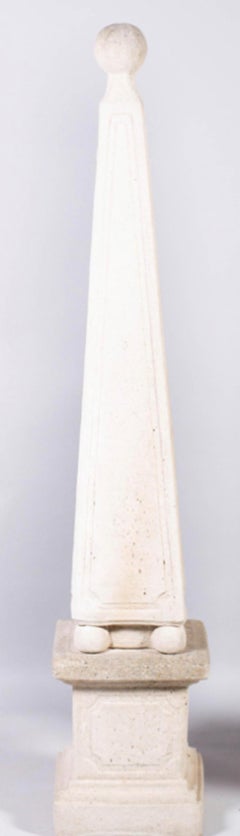 Early 19th Century Neoclassical Cast Cement Garden Obelisks