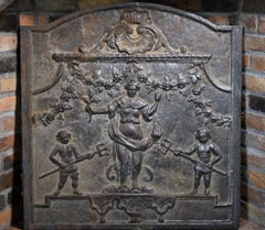 Early 19th Century Neoclassical Cast Iron Fireback
