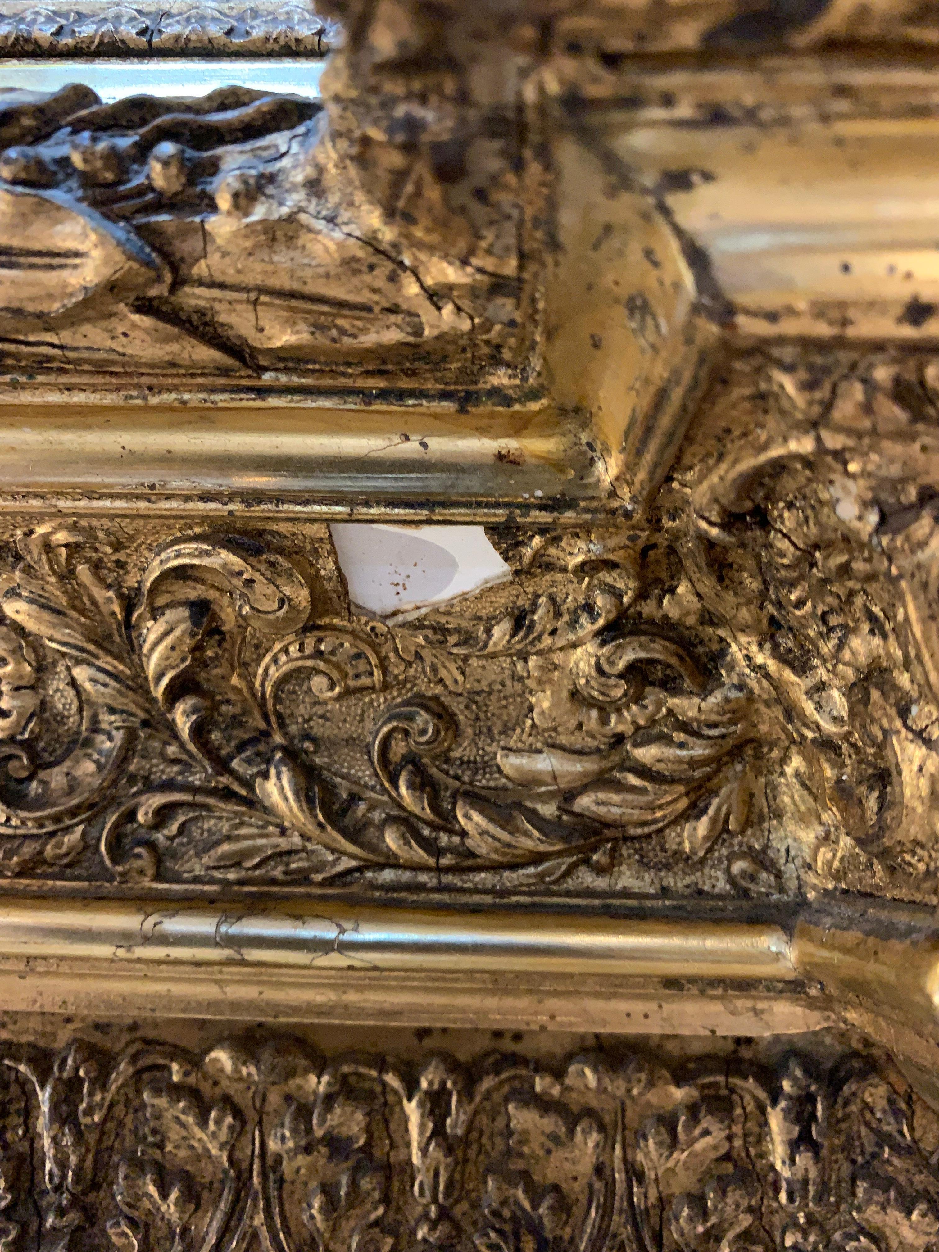 Frühes 19. Jahrhundert Neoklassisch Classic Landhaus Vergoldeter Glasspiegel  im Angebot 2