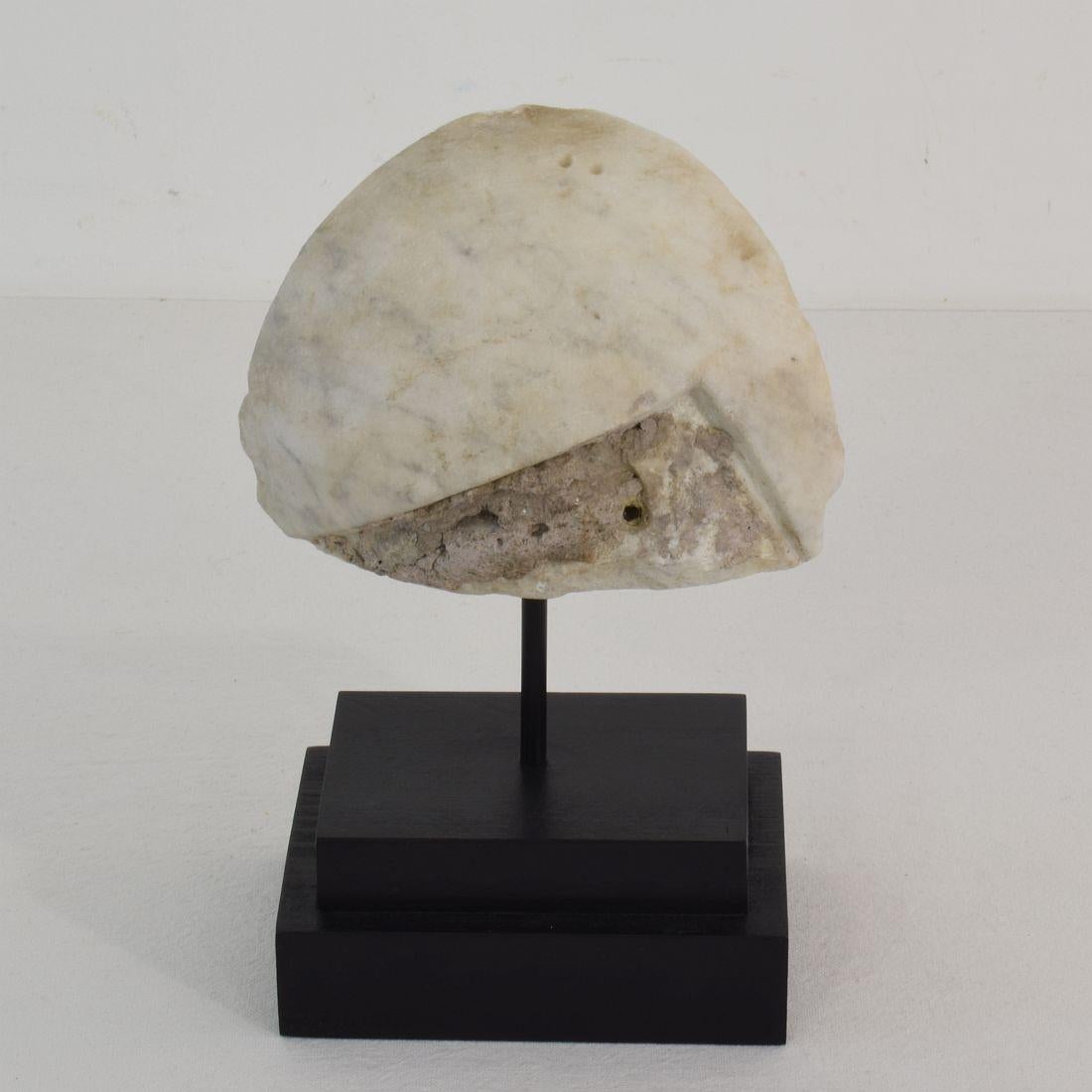 Early 19th Century Neoclassical Italian Marble Architectural Head Fragment 1