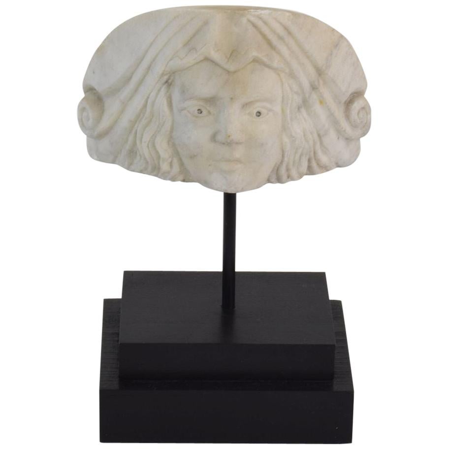 Early 19th Century Neoclassical Italian Marble Architectural Head Fragment