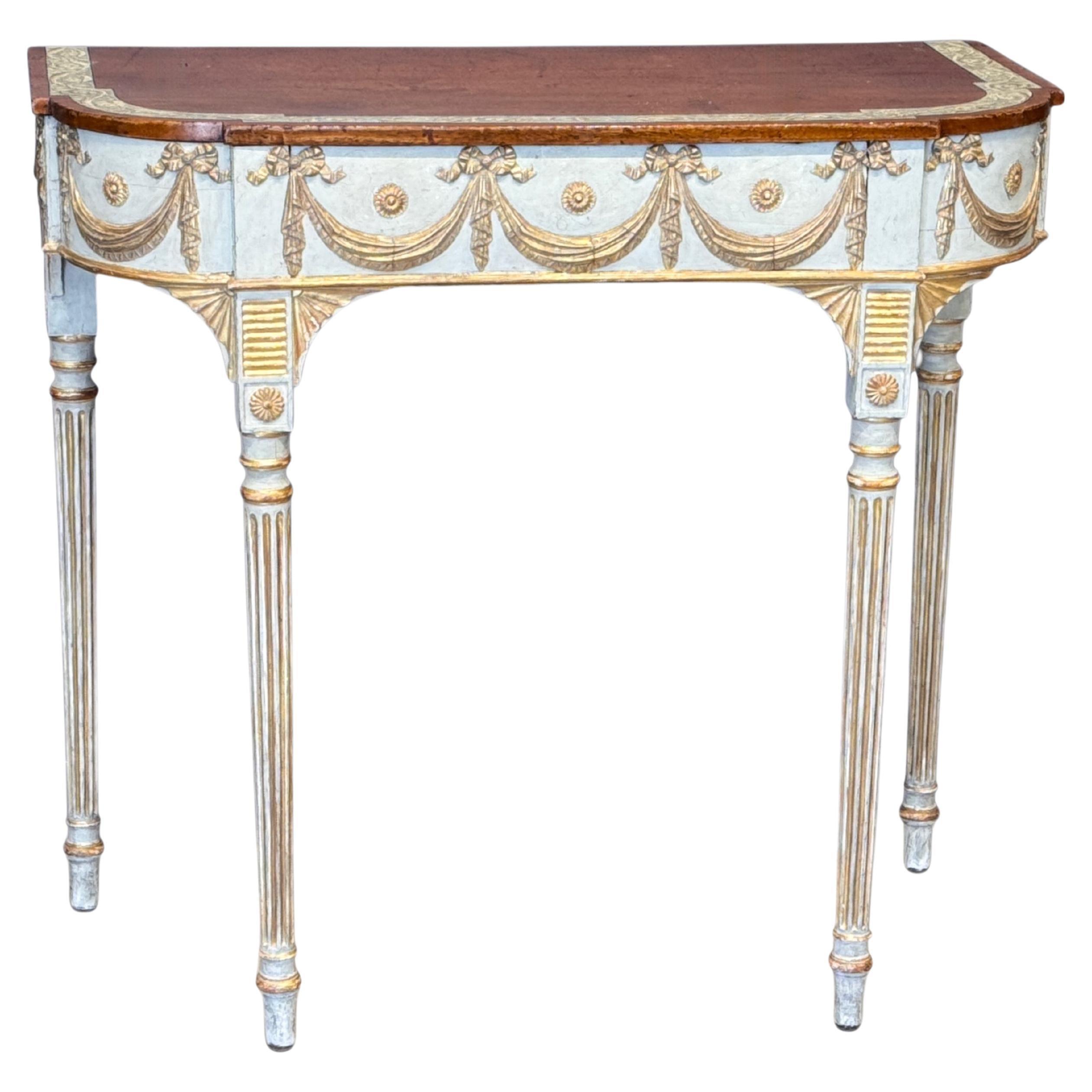 Early 19th Century Neoclassical Italian Painted Mahogany and Parcel Gilt Table