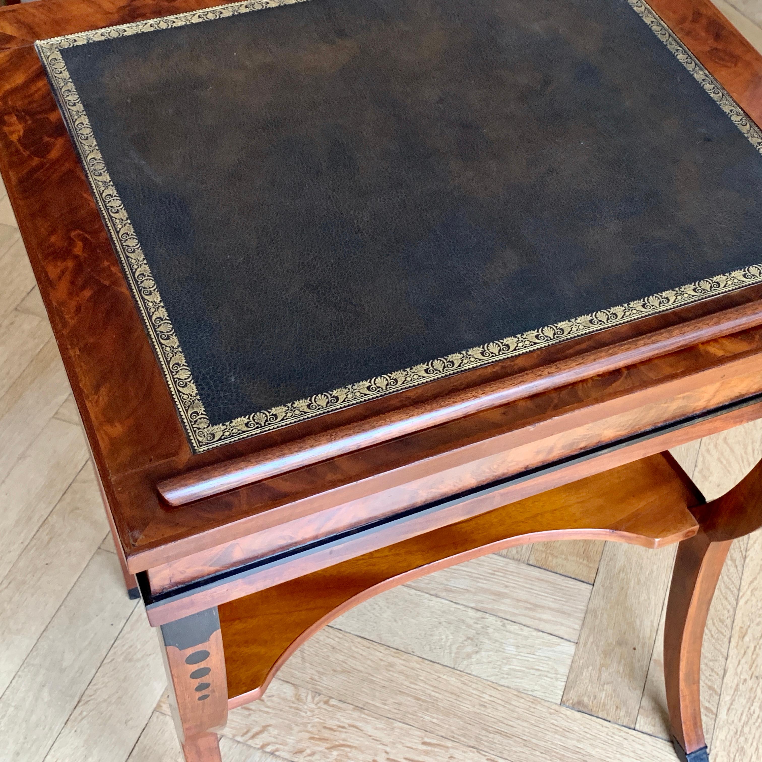French Early 19th Century Neoclassical Metamorphic Drafting-cum-Reading Mahogany Table