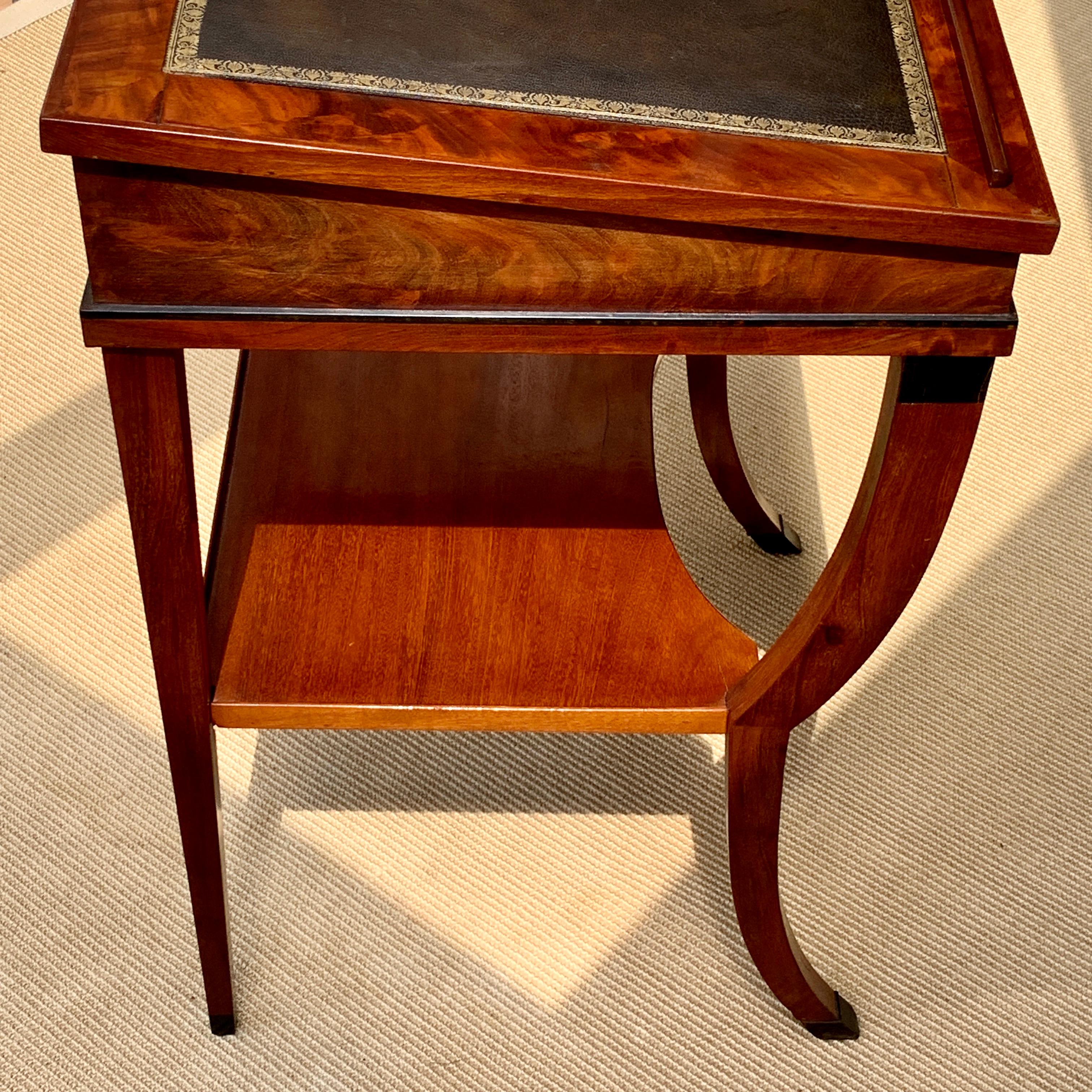 Veneer Early 19th Century Neoclassical Metamorphic Drafting-cum-Reading Mahogany Table