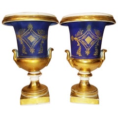 Early 19th Century Neoclassical Old Paris Urns