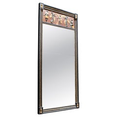 Early 19th Century Neoclassical Painted Mirror with Mythological Bas-Relief