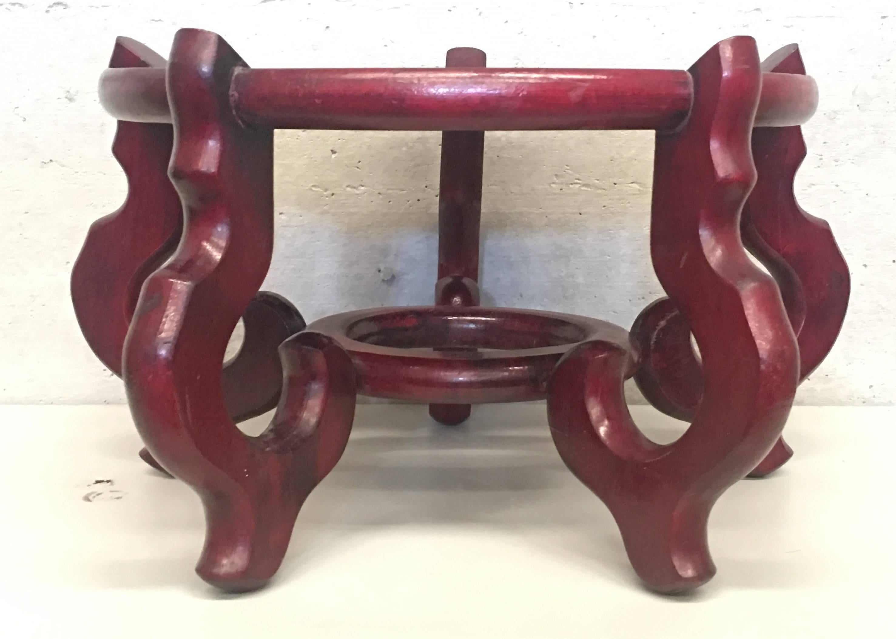 Chinoiserie Early 19th Century New England Carved Mahogany Planter or Vase Stand