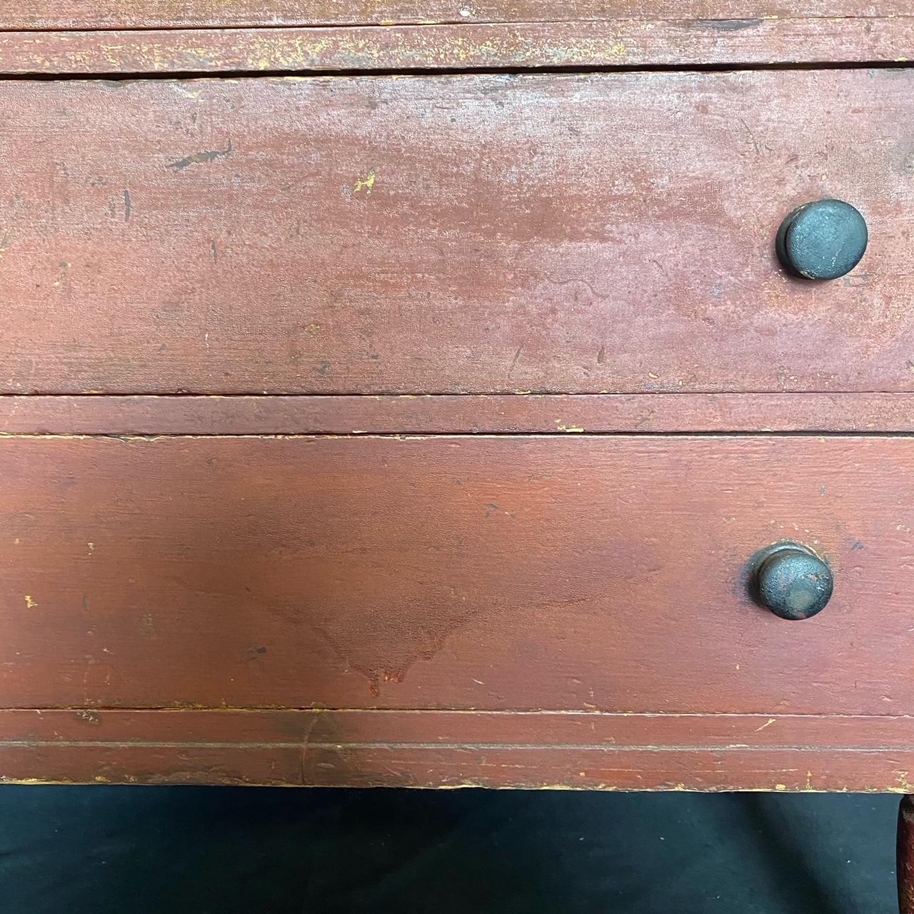 Painted Early 19th Century New England Pine Chest of Drawers with Original Paint