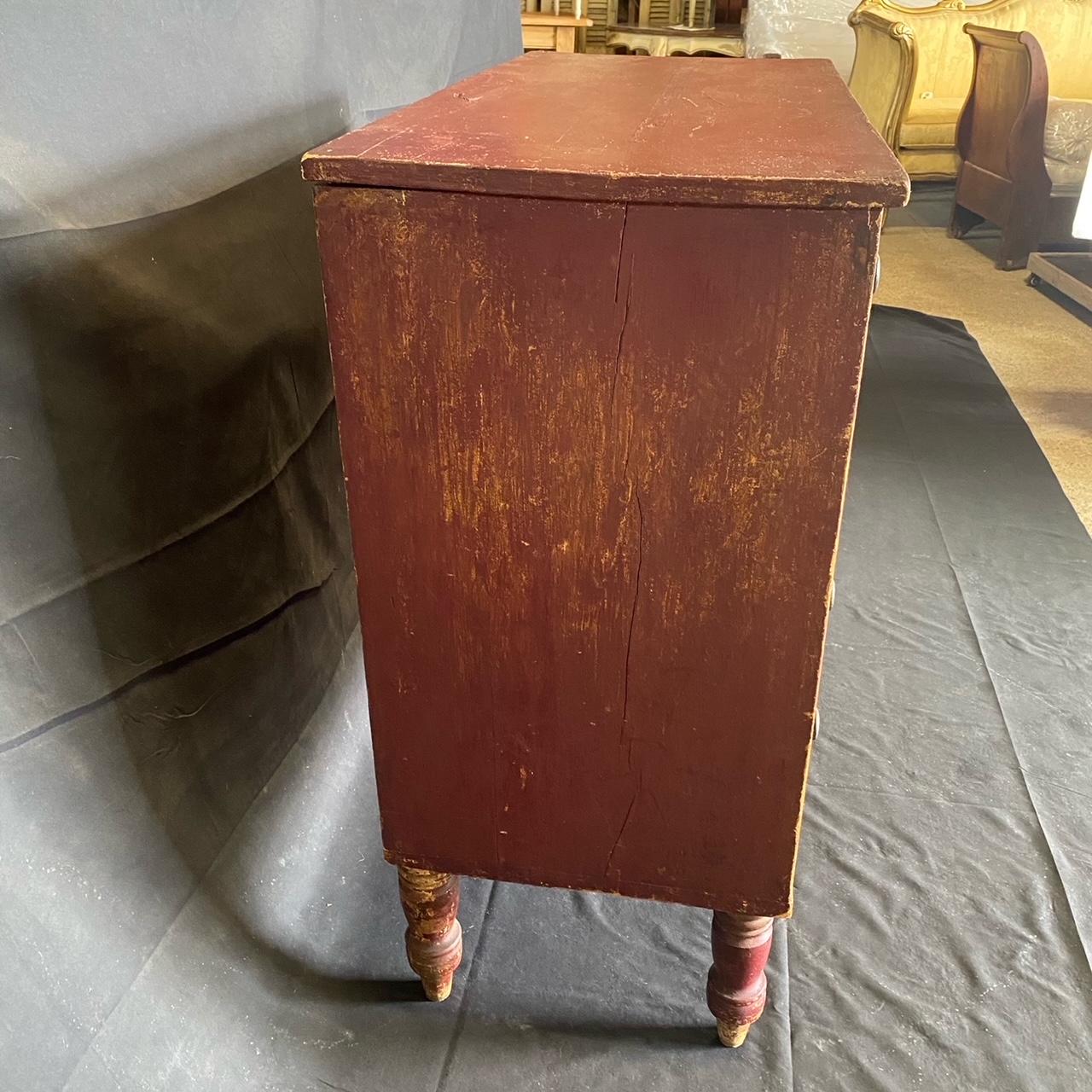 Early 19th Century New England Pine Chest of Drawers with Original Paint 2