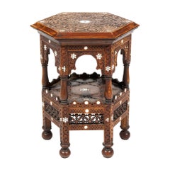 Early 19th Century North African Mahogany Hexagonal Occasional Table