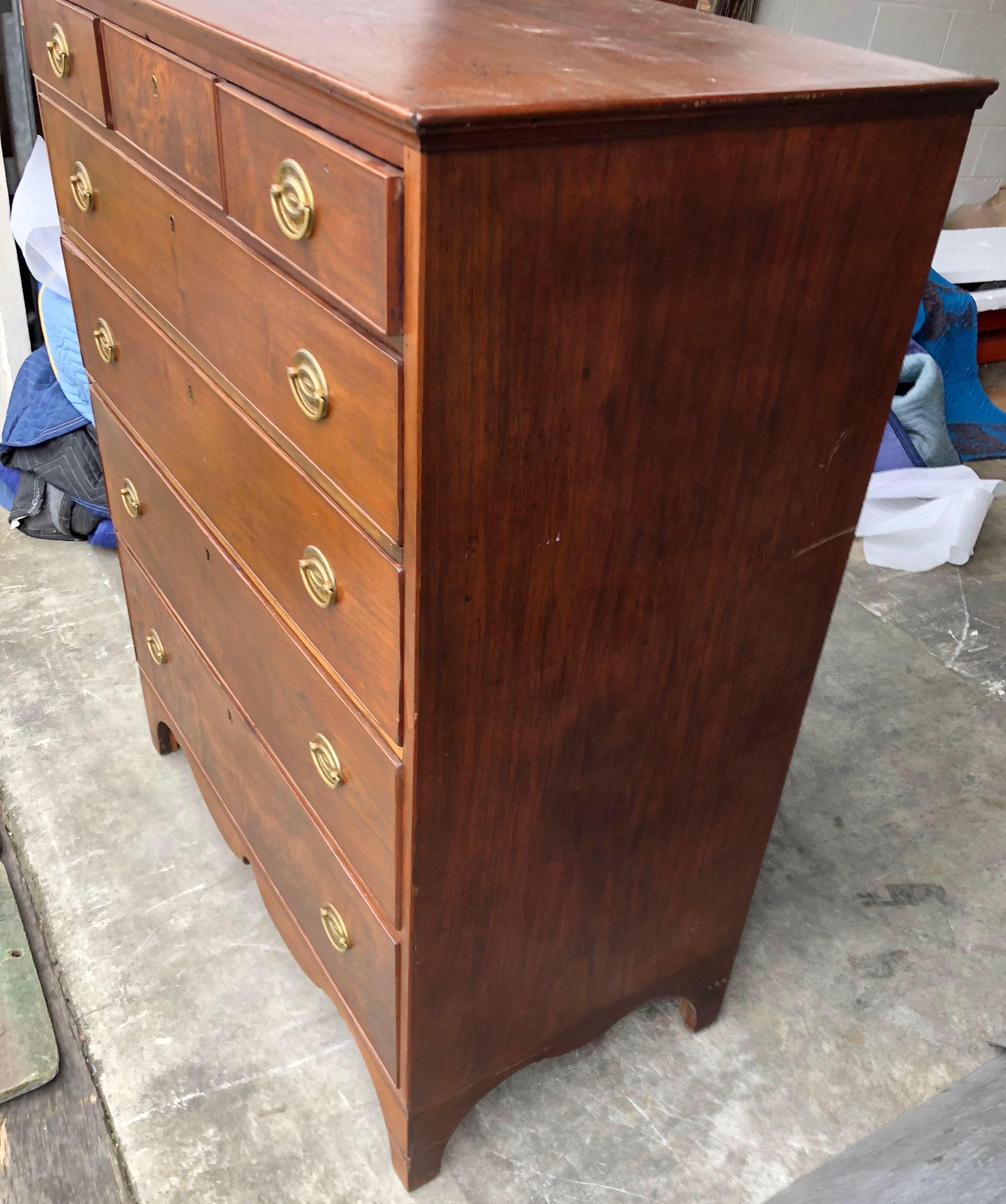 Federal Early 19th Century North Carolina Chest of Drawers Made of Walnut