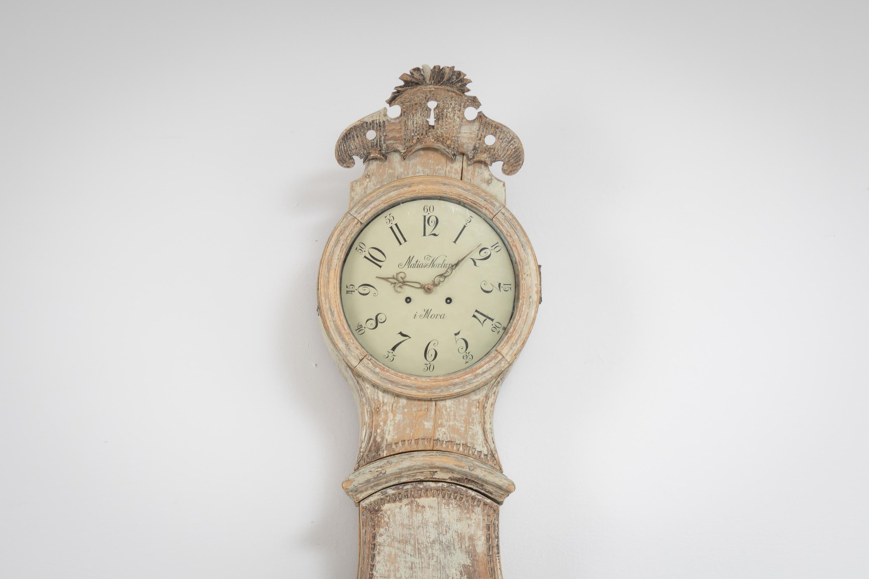 Hand-Crafted Early 19th Century Northern Swedish Rococo Long Case Clock 