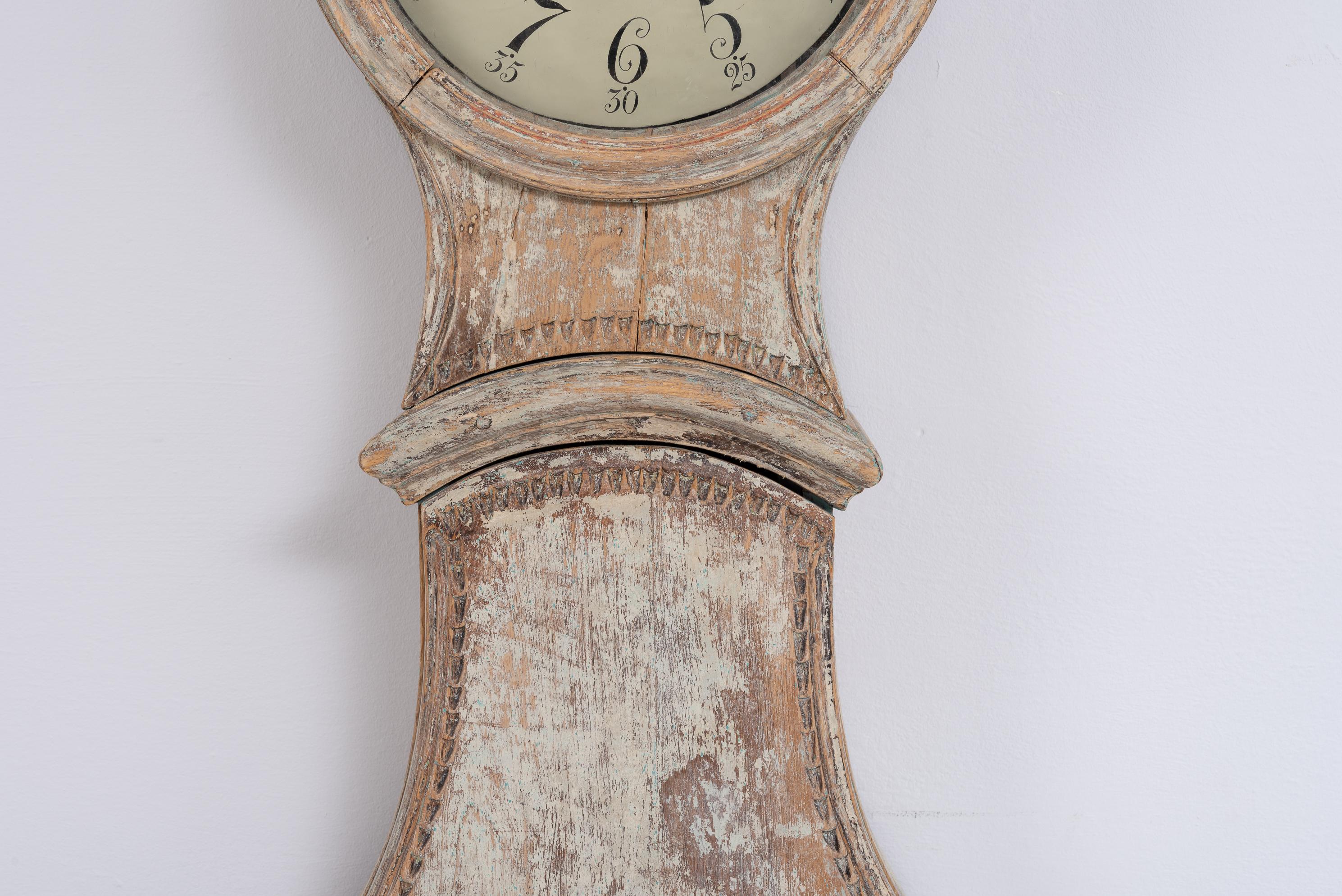 Early 19th Century Northern Swedish Rococo Long Case Clock  4