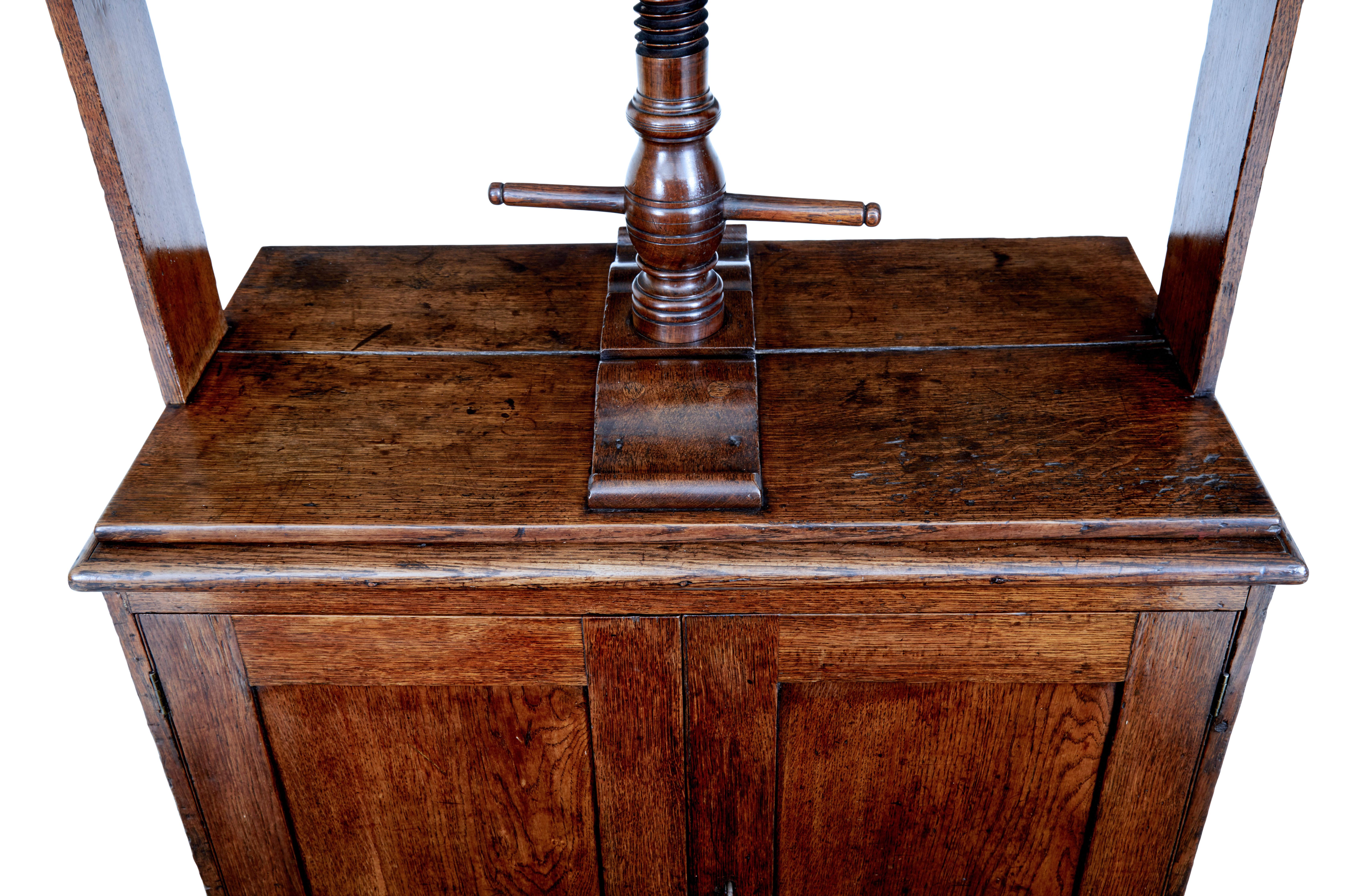 European Early 19th Century Oak Book Press Cupboard