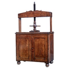 Antique Early 19th Century oak book press cupboard