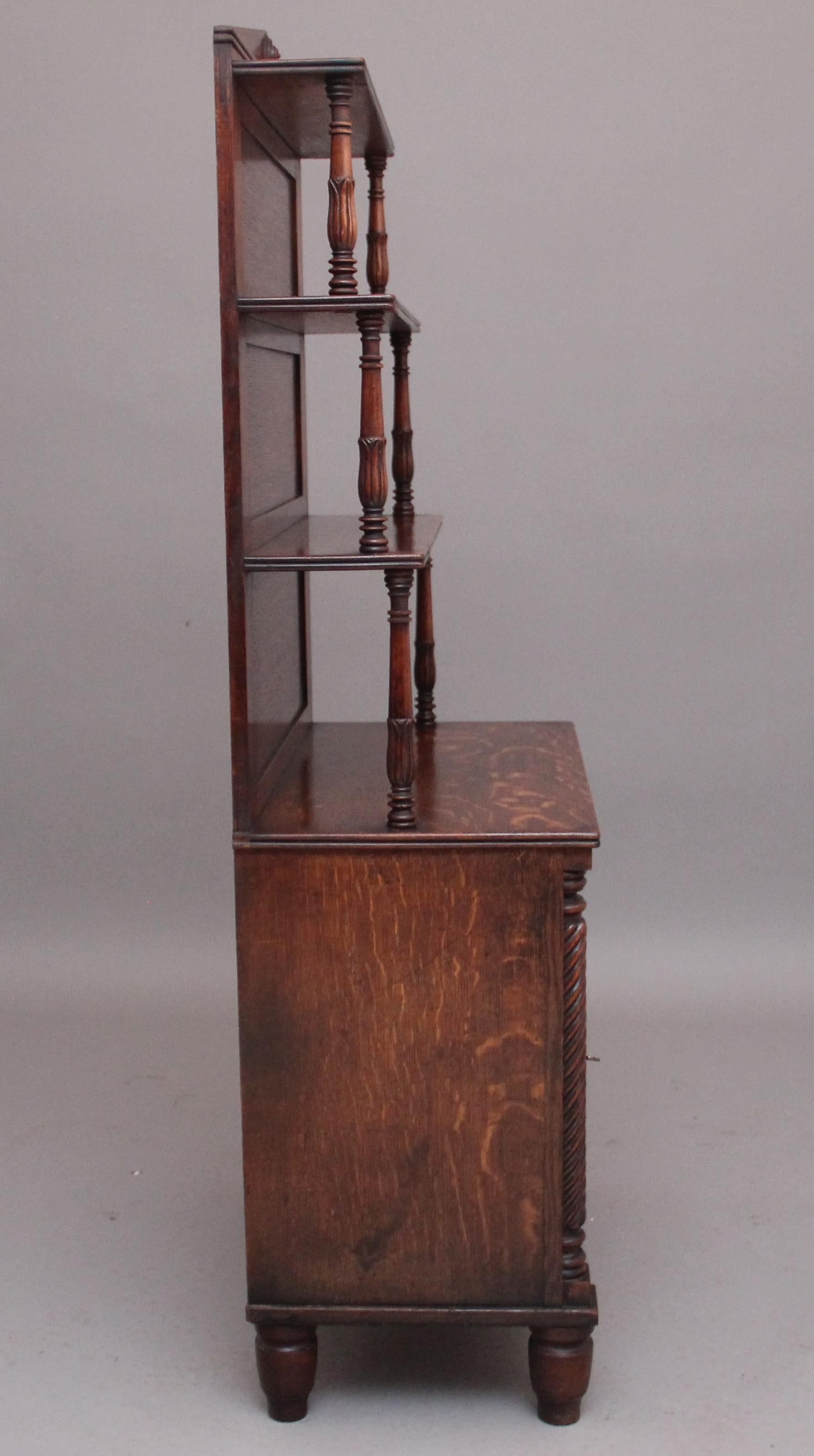 Early 19th Century Oak Bookcase Cabinet For Sale 4