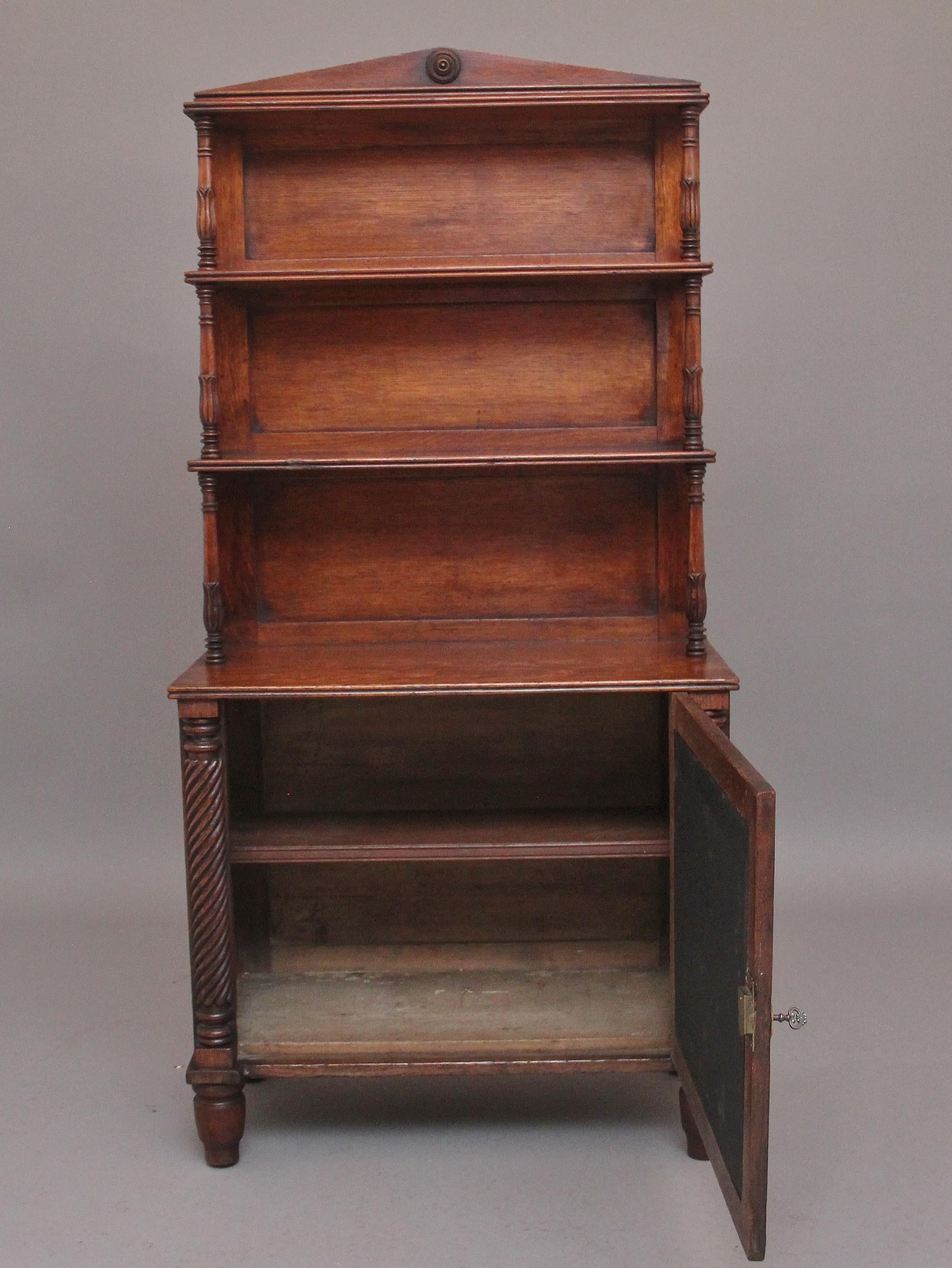William IV Early 19th Century Oak Bookcase Cabinet For Sale