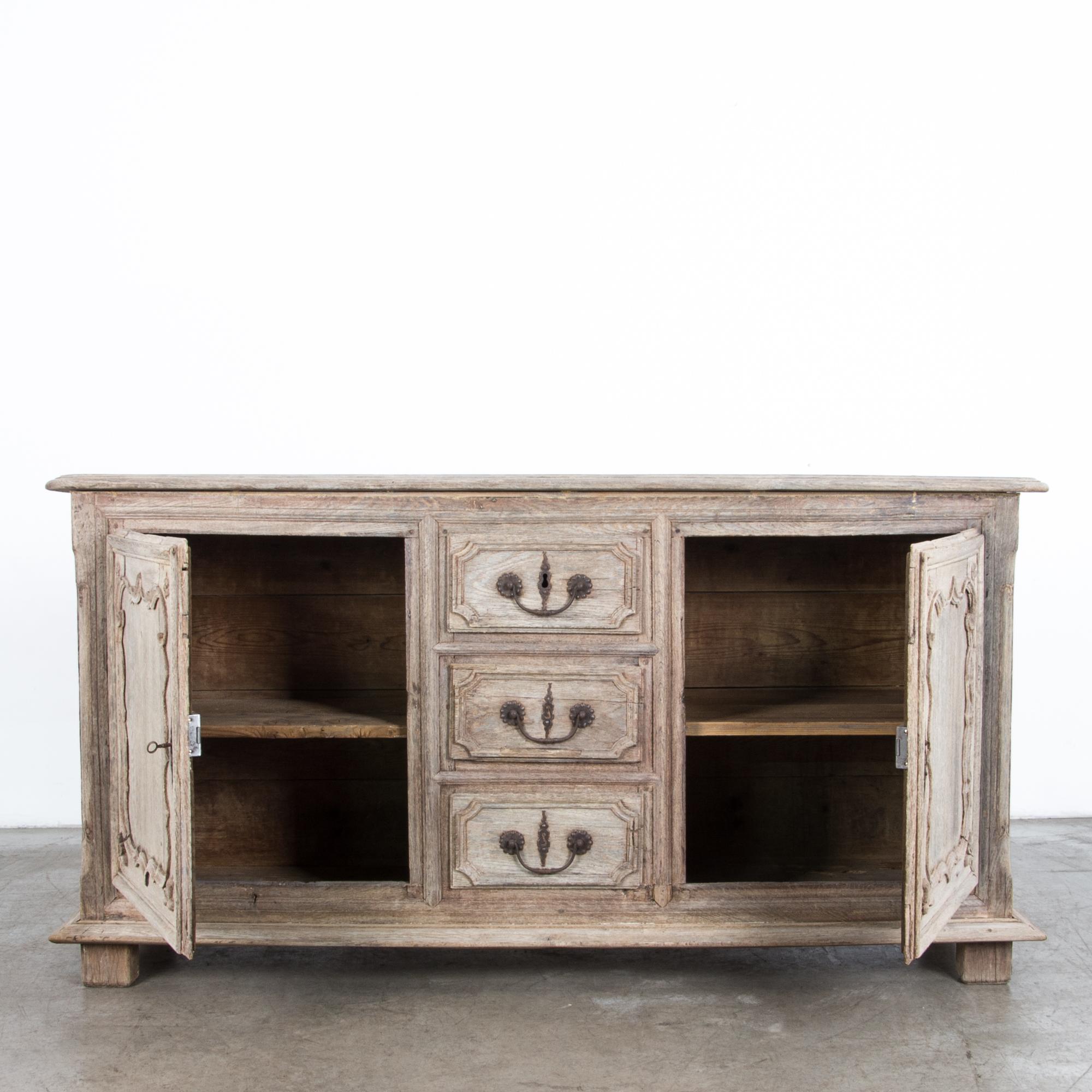 French Provincial Early 19th Century Oak Buffet Cabinet