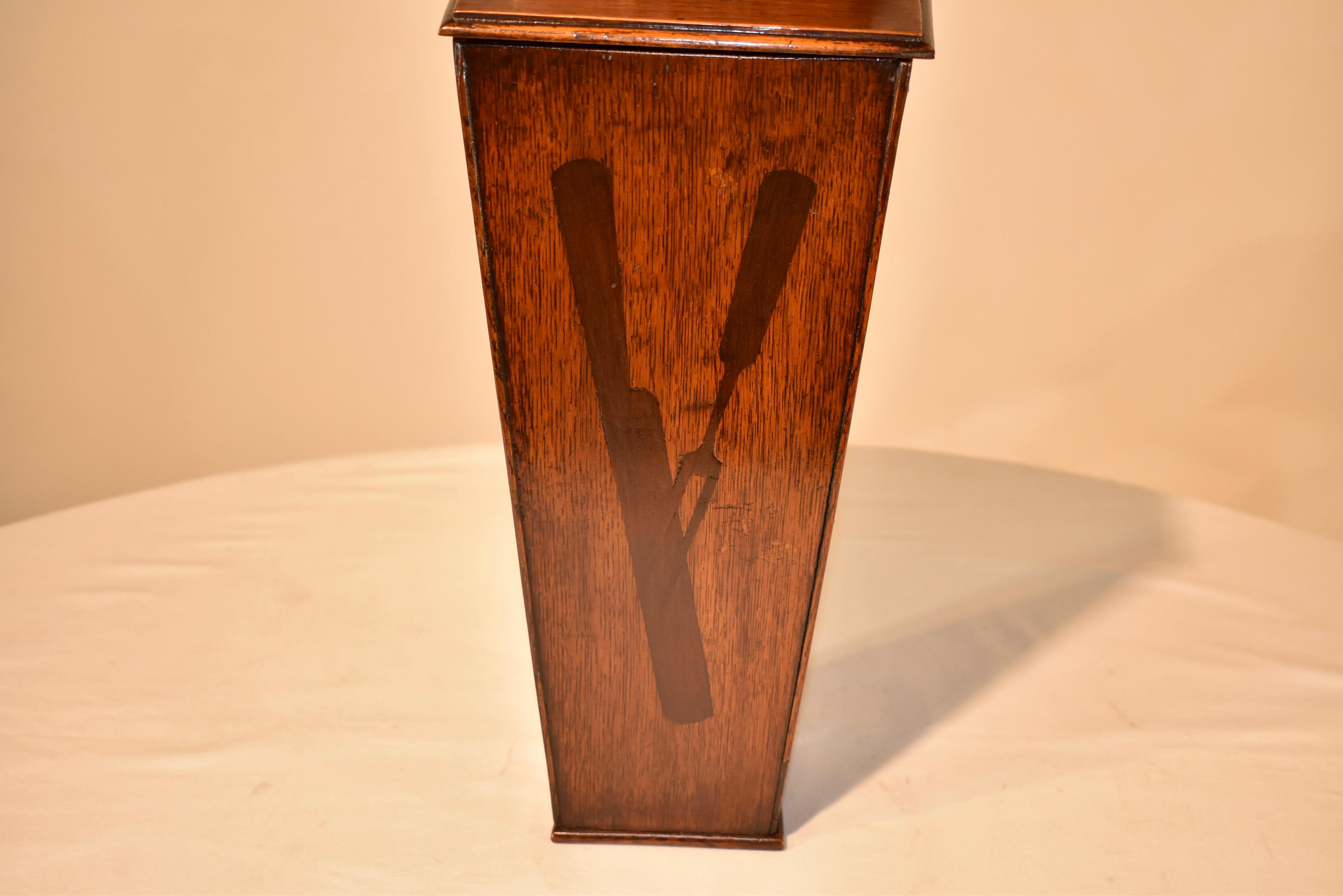 English Early 19th Century Oak Candle box from England For Sale