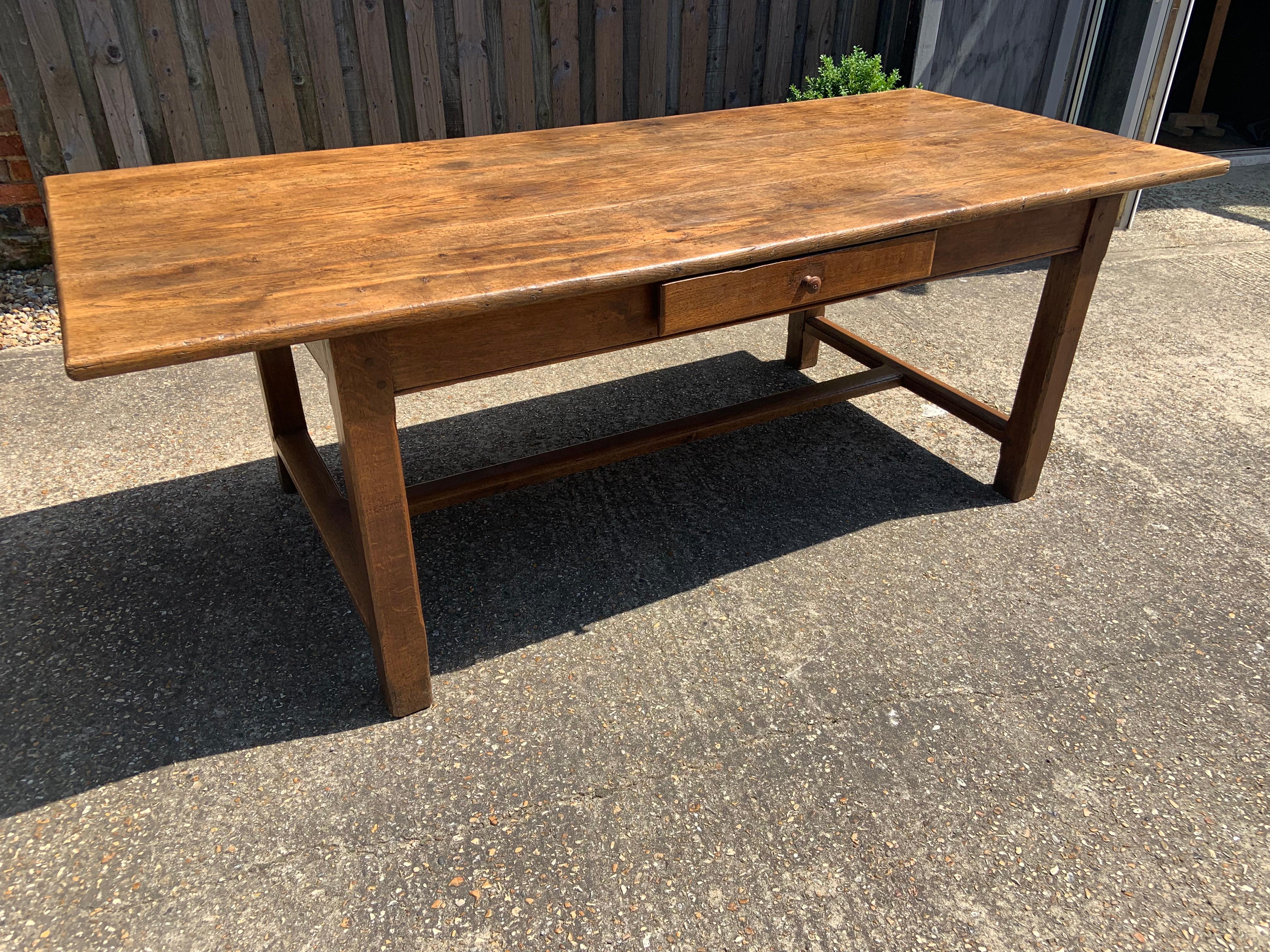 French Early 19th Century Oak Farmhouse Table