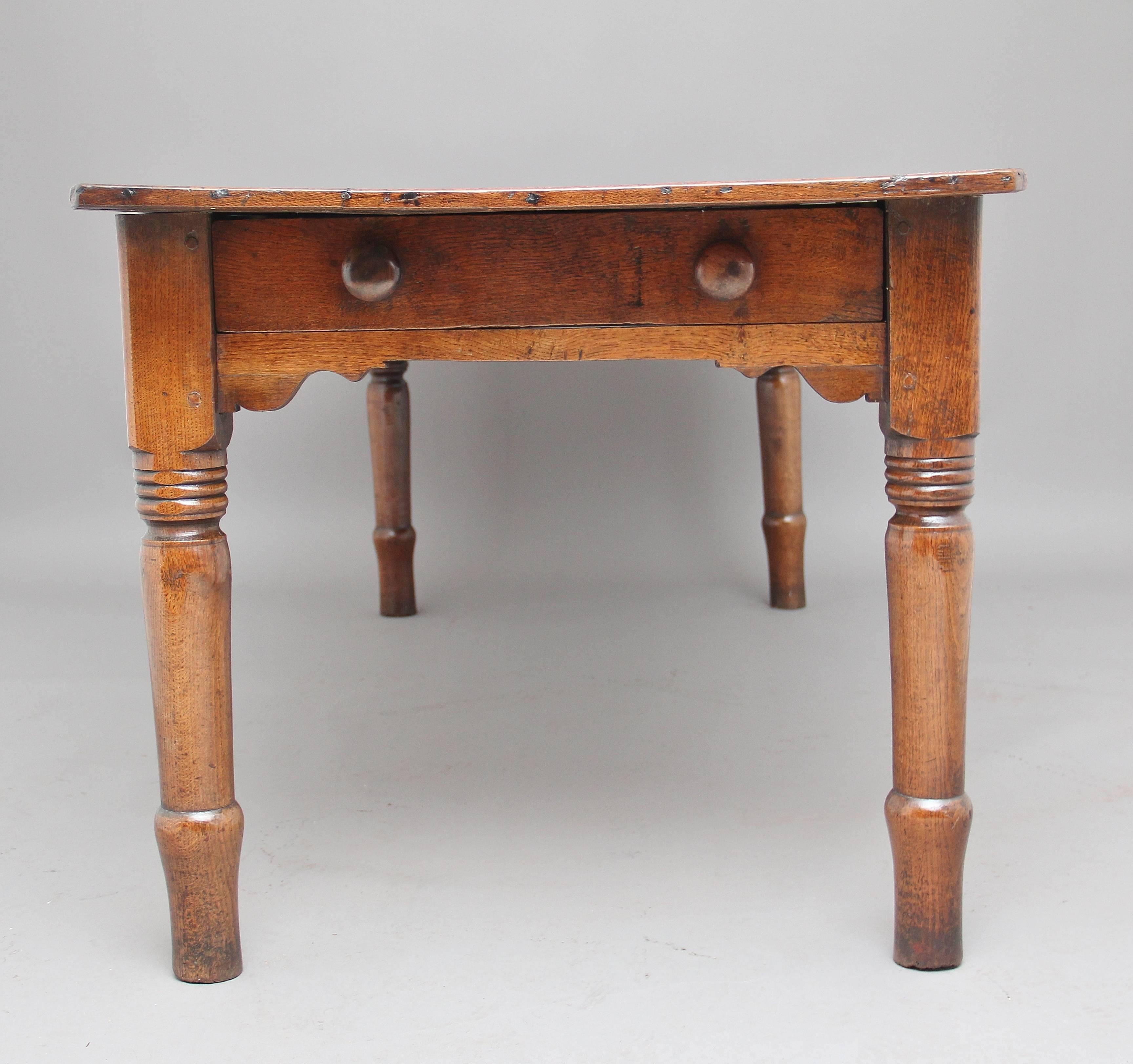 Early 19th Century Oak Farmhouse Table 1