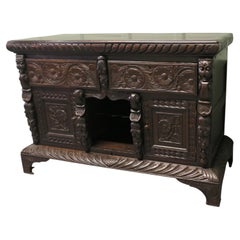 Early 19th Century Oak Green Man Dresser Base