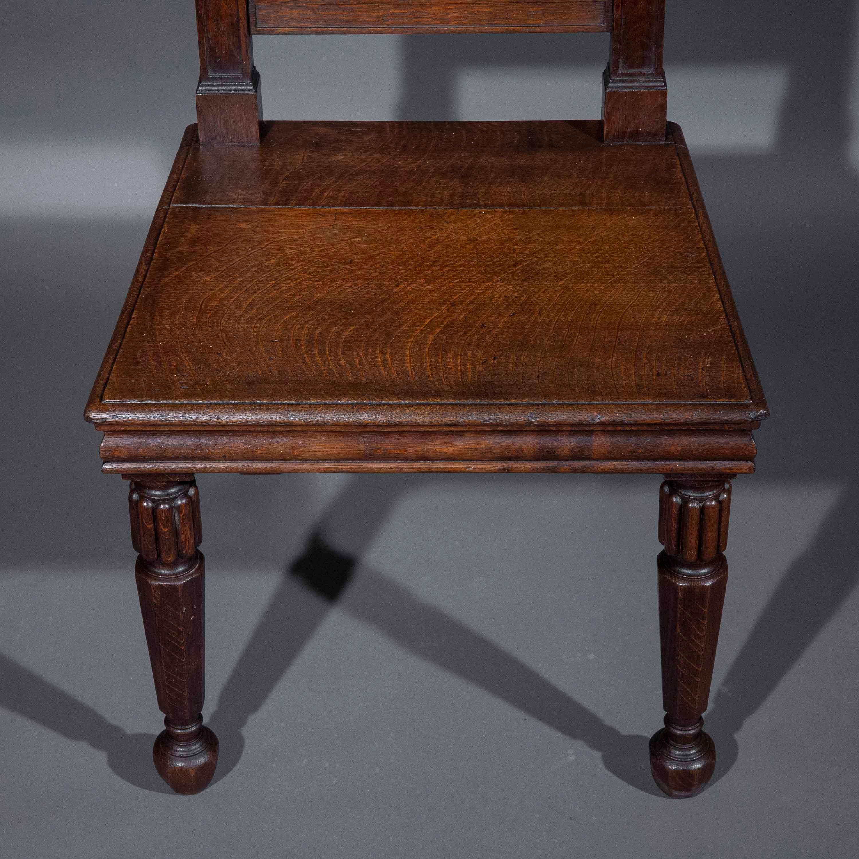 Chaise d'entrée en Oak du début du 19e siècle, à la manière de Richard Bridgens en vente 4