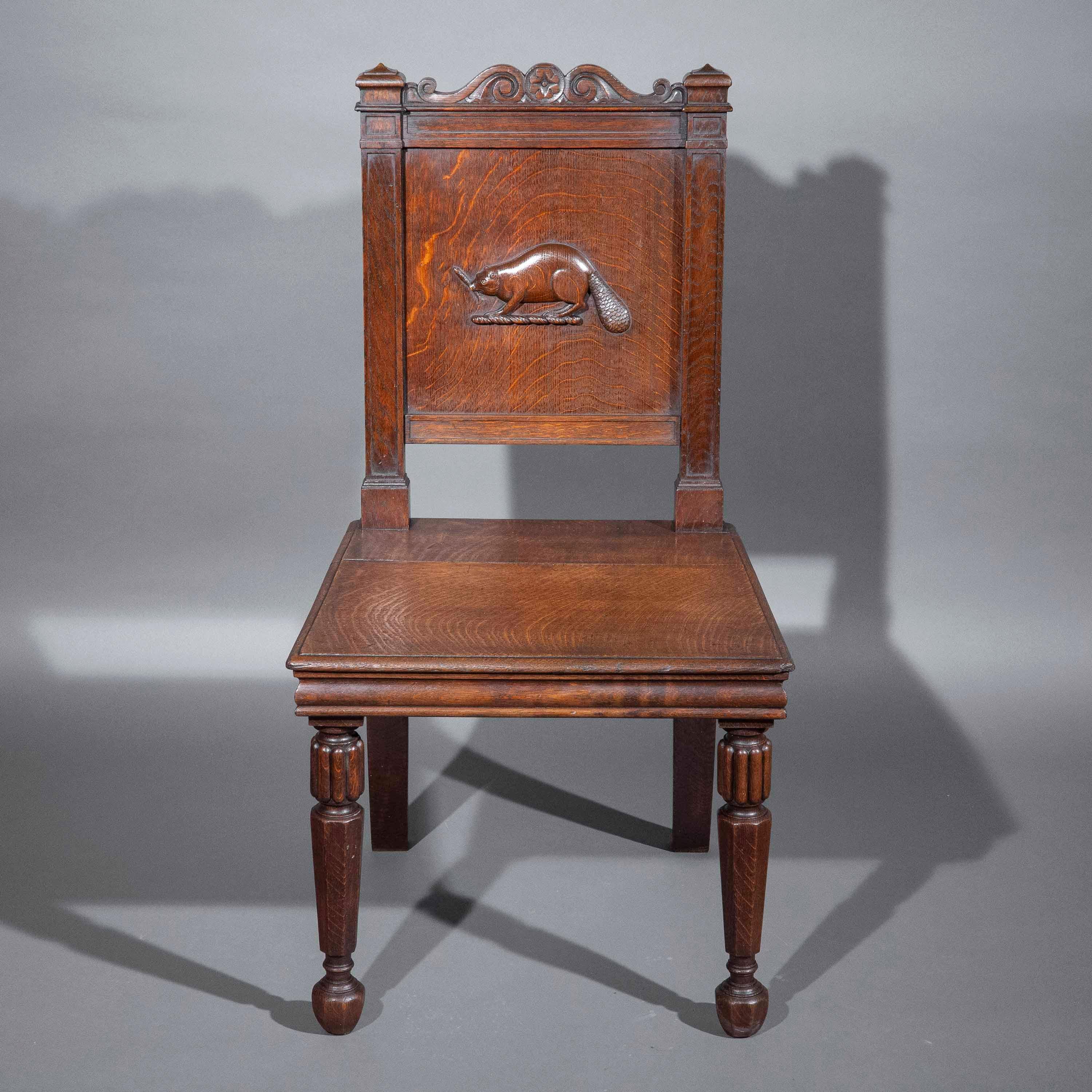 Chaise d'entrée en Oak du début du 19e siècle, à la manière de Richard Bridgens en vente 7