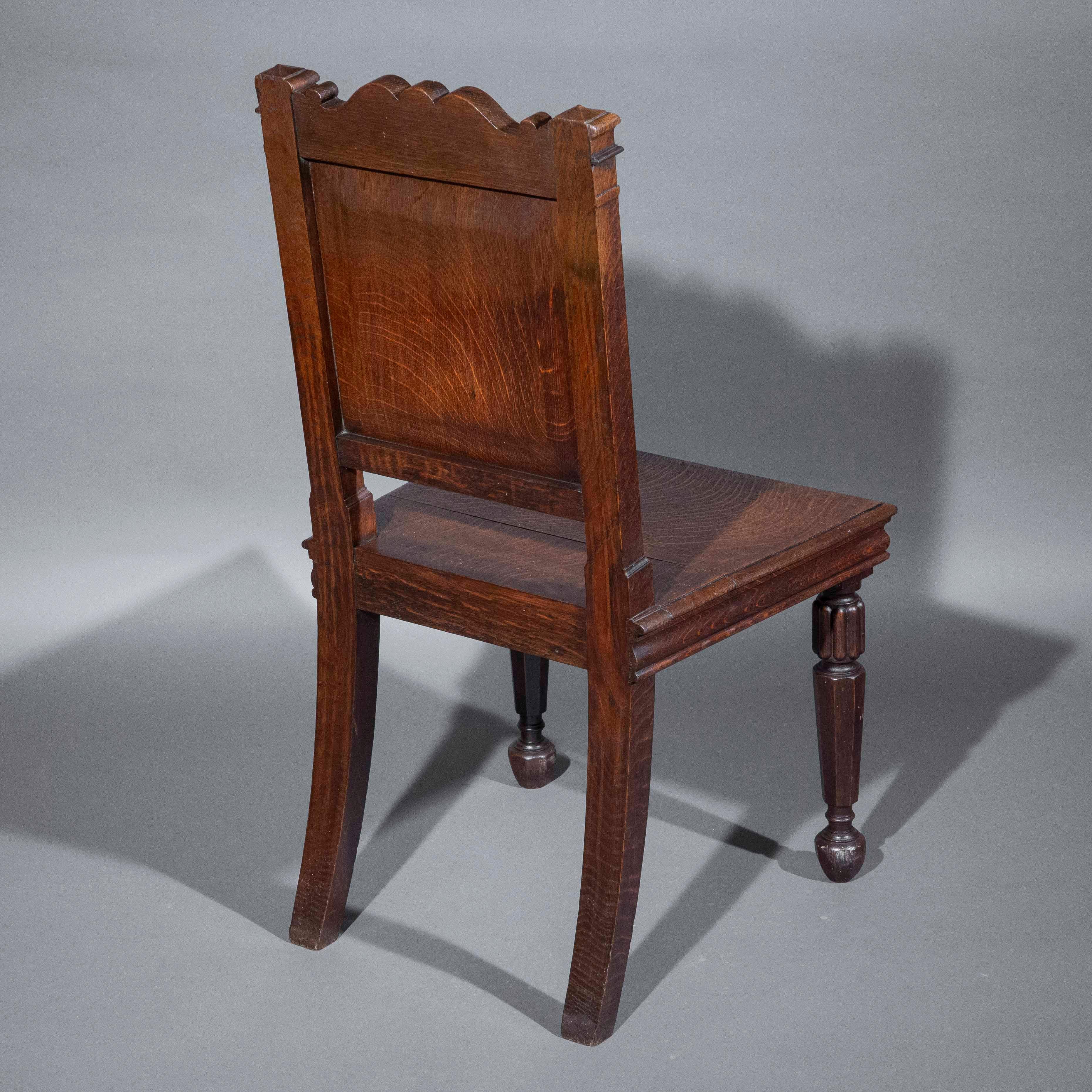 Chaise d'entrée en Oak du début du 19e siècle, à la manière de Richard Bridgens en vente 1