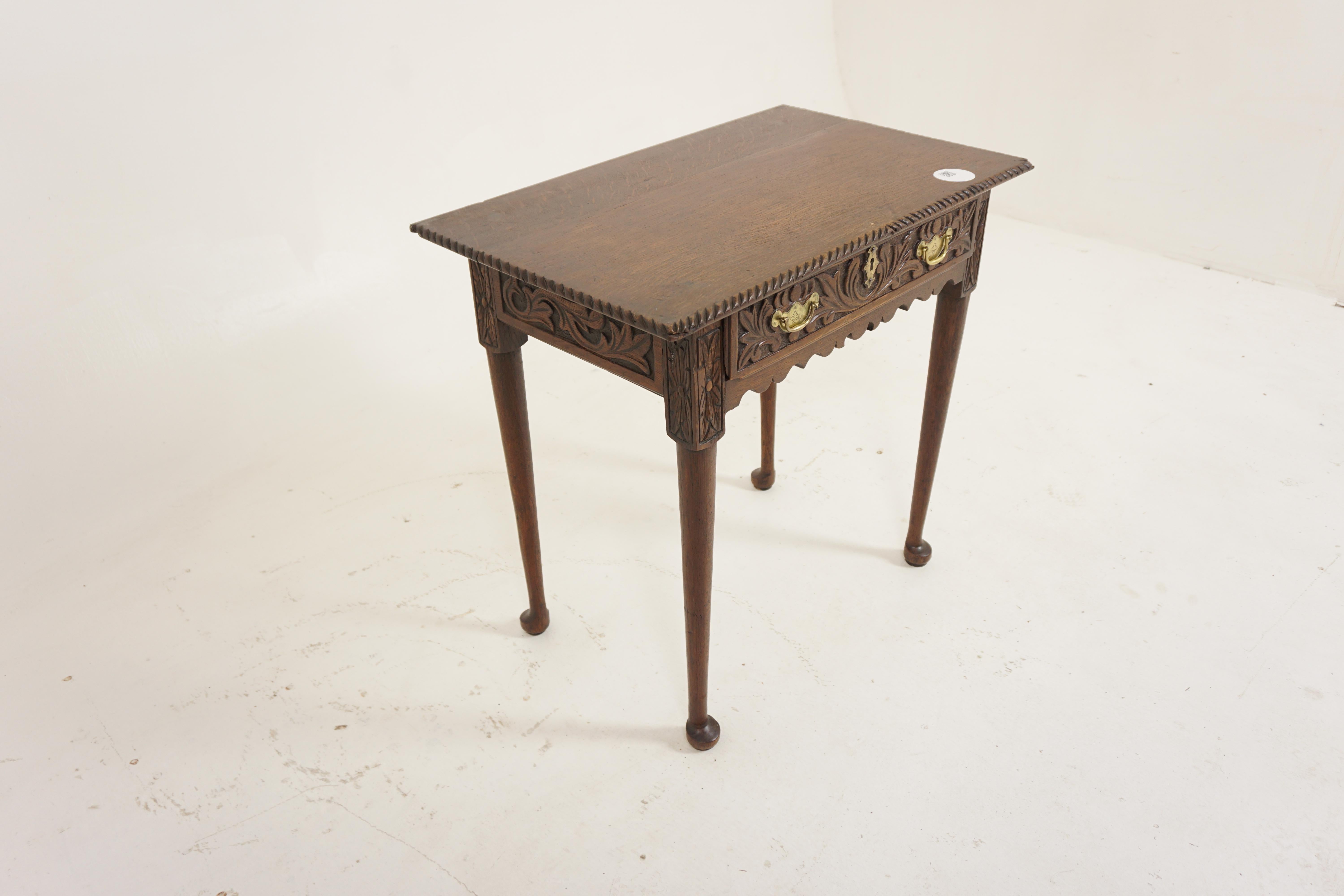Scottish Early 19th Century Oak Hall Table/Drawer, Scotland 1780, H695