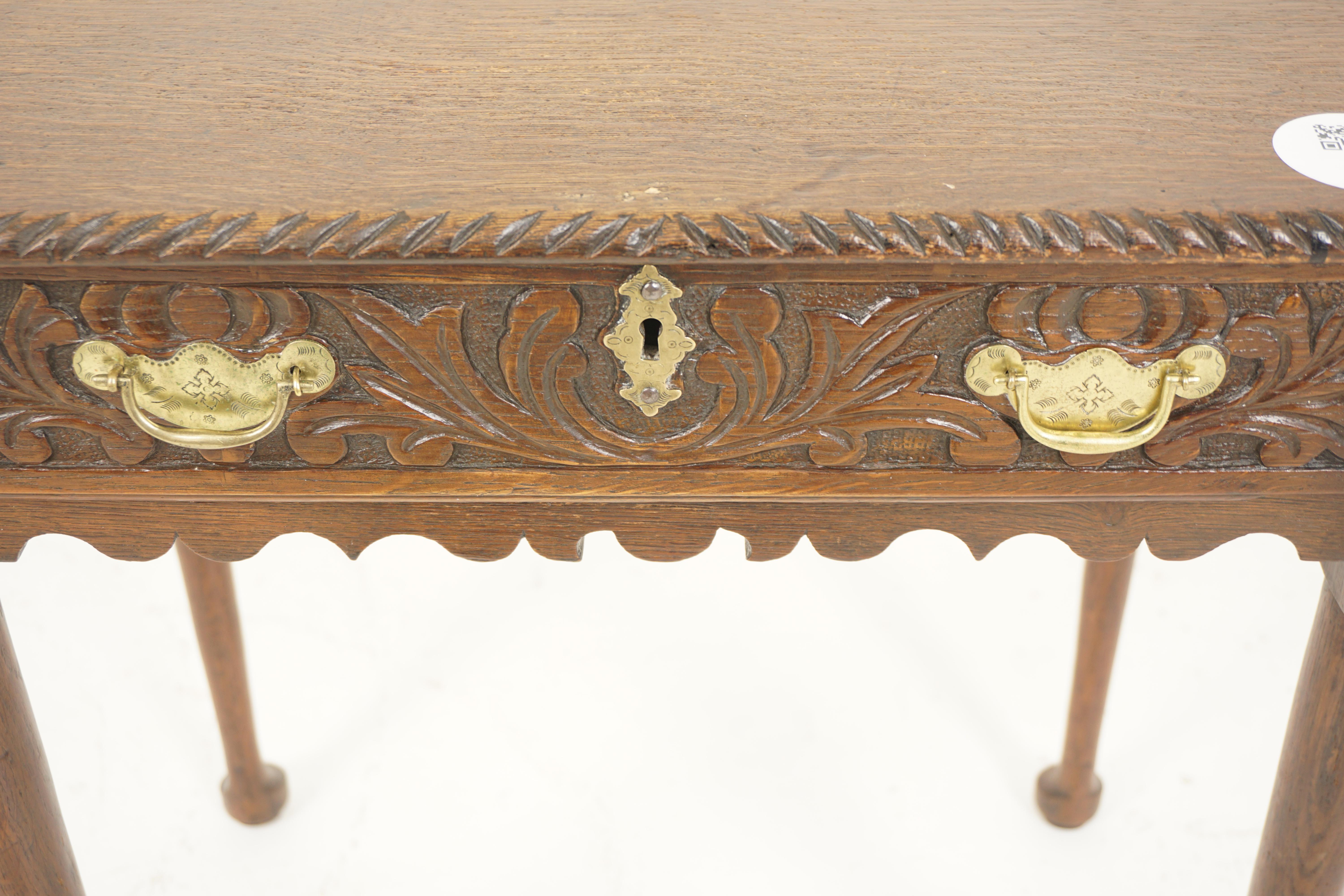 Early 19th Century Oak Hall Table/Drawer, Scotland 1780, H695 In Good Condition In Vancouver, BC