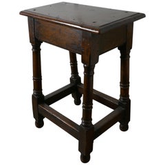 Early 19th Century Oak Joint or Coffin Stool