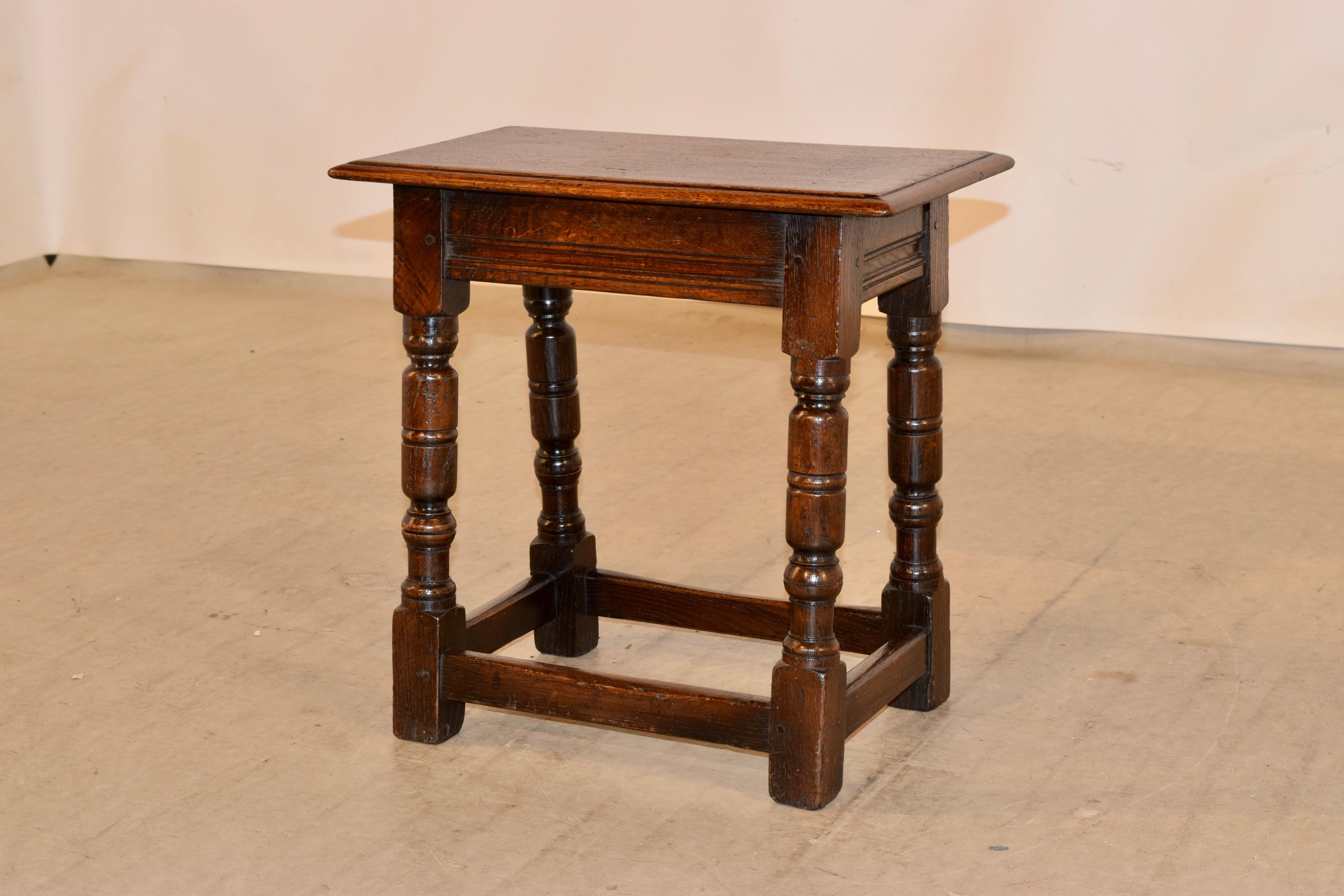 English Early 19th Century Oak Joint Stool For Sale
