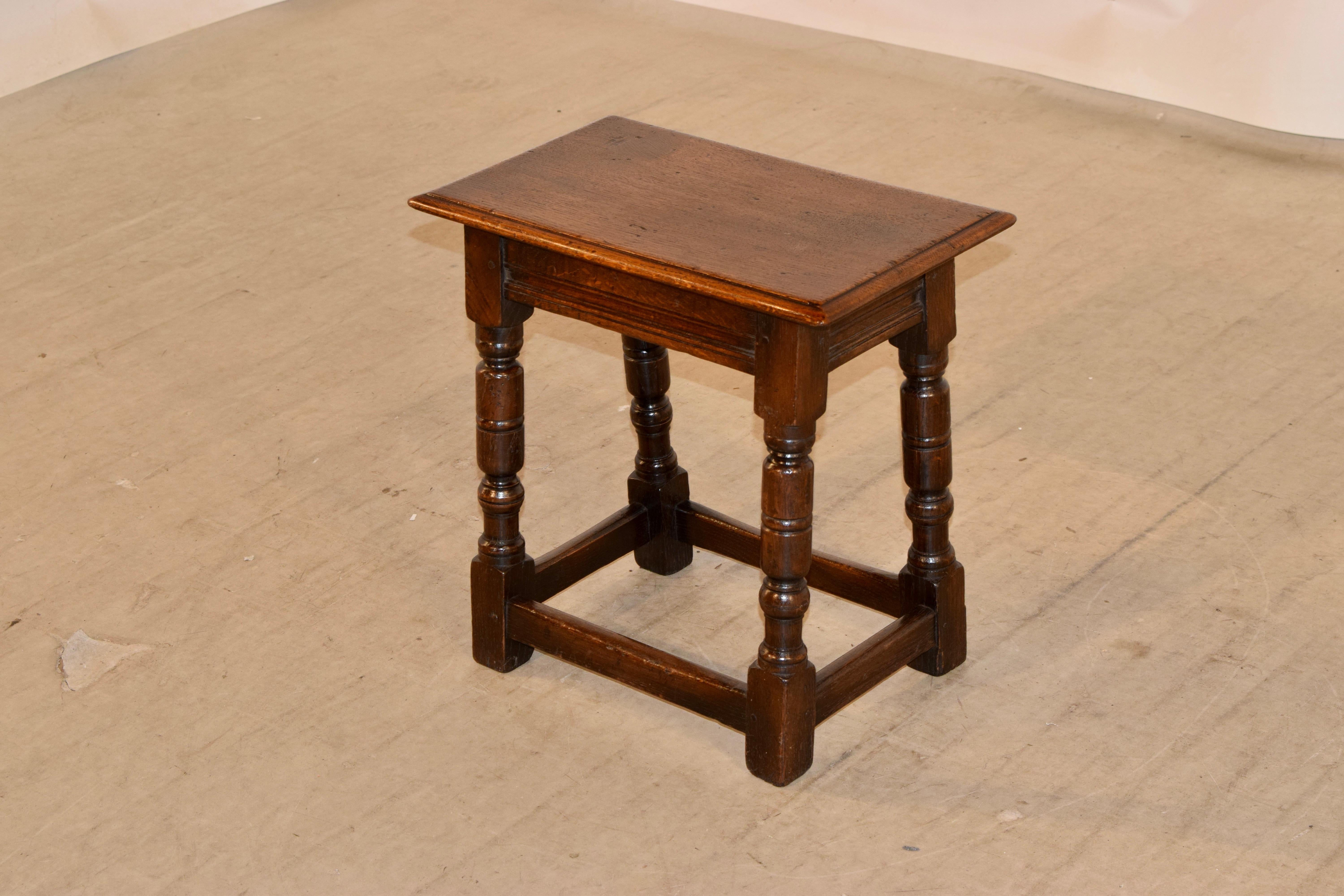 Early 19th Century Oak Joint Stool For Sale 1